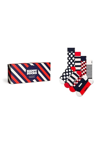 Happy Socks Socken »4-Pack Classic Navy Socks Gift Set«, (Packung, 4 Paar)