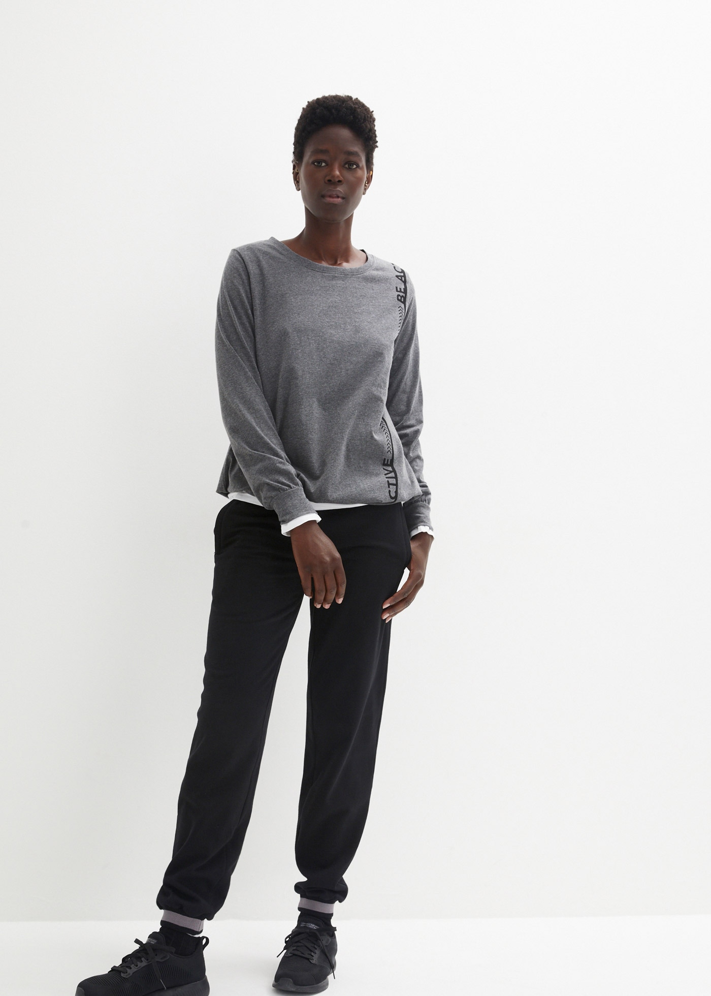 bonprix T-Shirt lässig geschnittene Passform, Langarm, aus Viskose