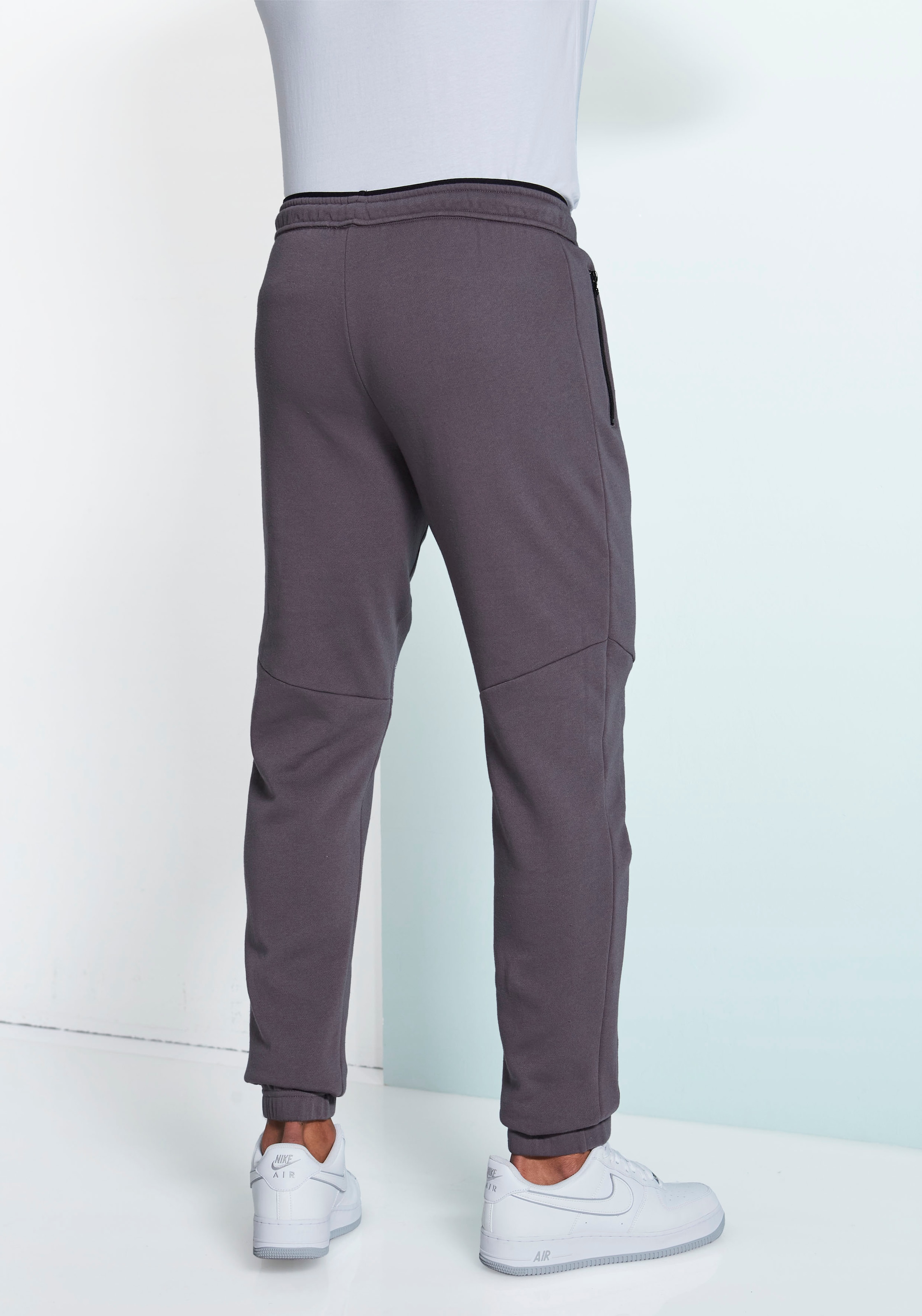 John Devin Sweathose  Jogginghose mit seitlichen Taschen und Bindeband aus Baumwoll-Mix