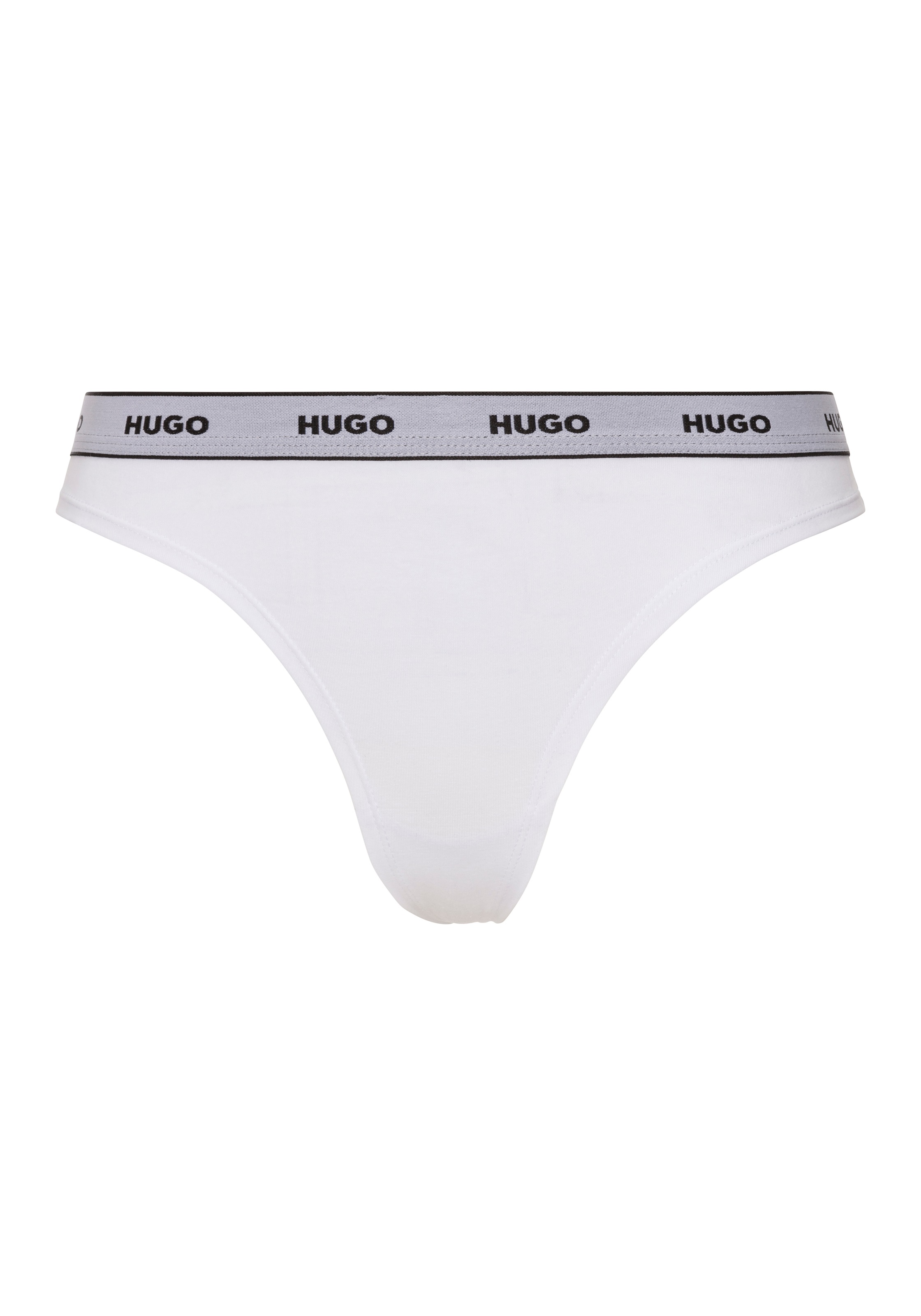 HUGO Underwear T-String »TRIPLET THONG STRIPE«, (Packung, 3 St., 3), mit Logoschriftzug auf dem Bund