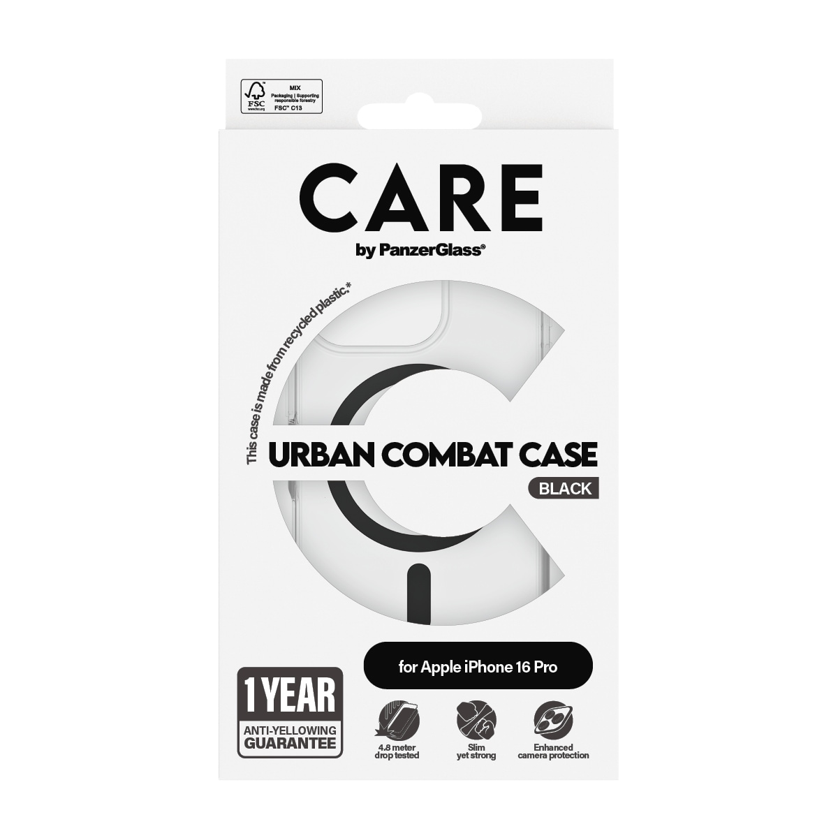 CARE by PanzerGlass Handyhülle »Urban Combat Case mit MagSafe für Apple iPhone 16 Pro« Smartphones Backcover, Schutzhülle, Handyschutzhülle, Case, Schutzcase, stoßfest