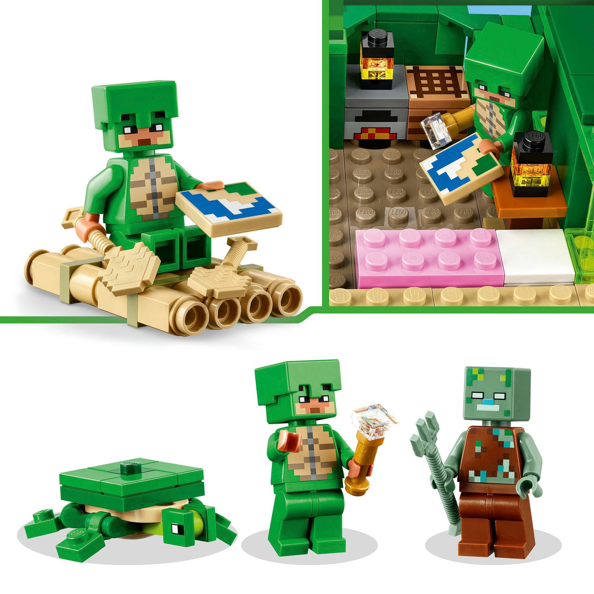 LEGO® Konstruktionsspielsteine »Das Schildkrötenstrandhaus (21254), LEGO Minecraft«, (234 St.), Made in Europe