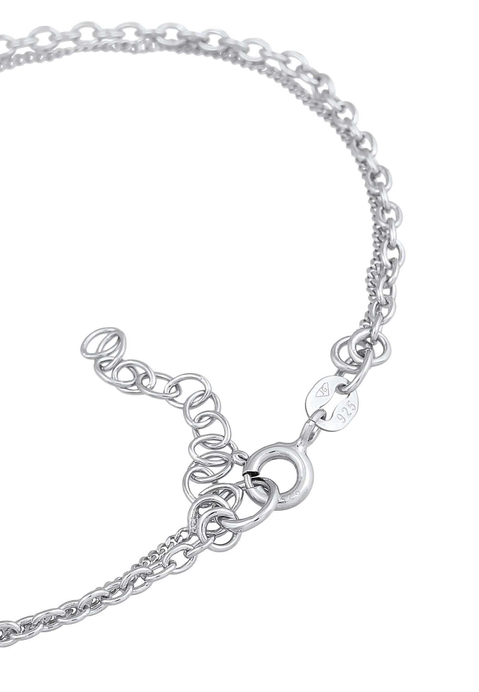 Elli Armkette »Armband Layer Kristall Kreis 925 Silber«