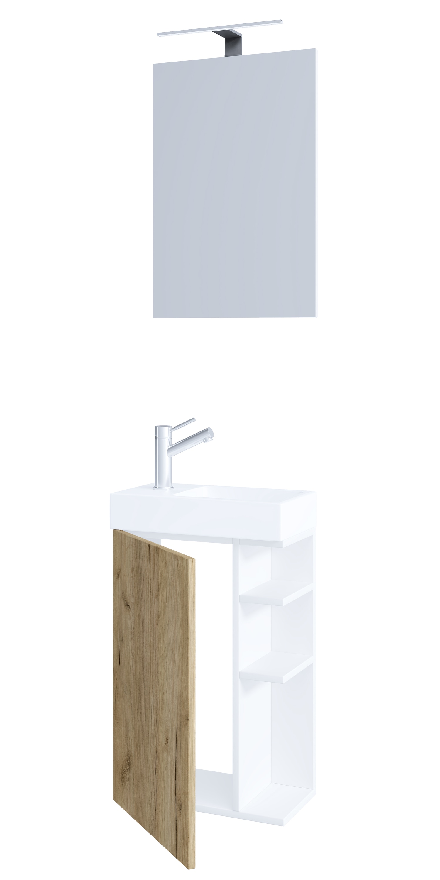 VCM Waschbeckenunterschrank »VCM 3-tlg Set | Waschplatz für Gäste WC | Gästebad | Waschtisch mit Spiegel | Badezimmer Set ¿ Lumia«, (3 St.)