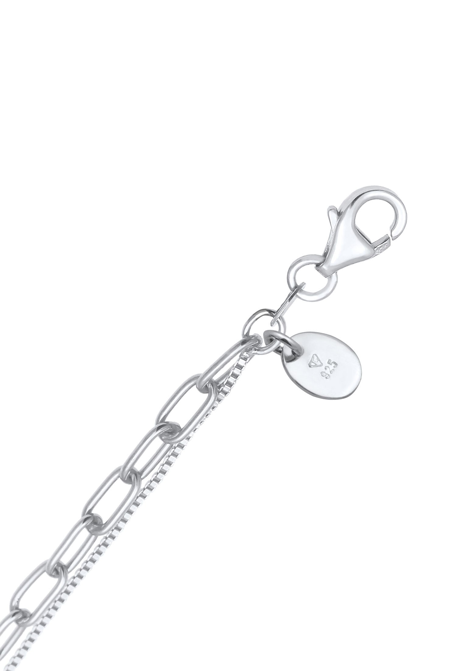 Elli Premium Silberkette »Halskette Layer Plättchen Layer Figaro 2-lagig 925 Silber«
