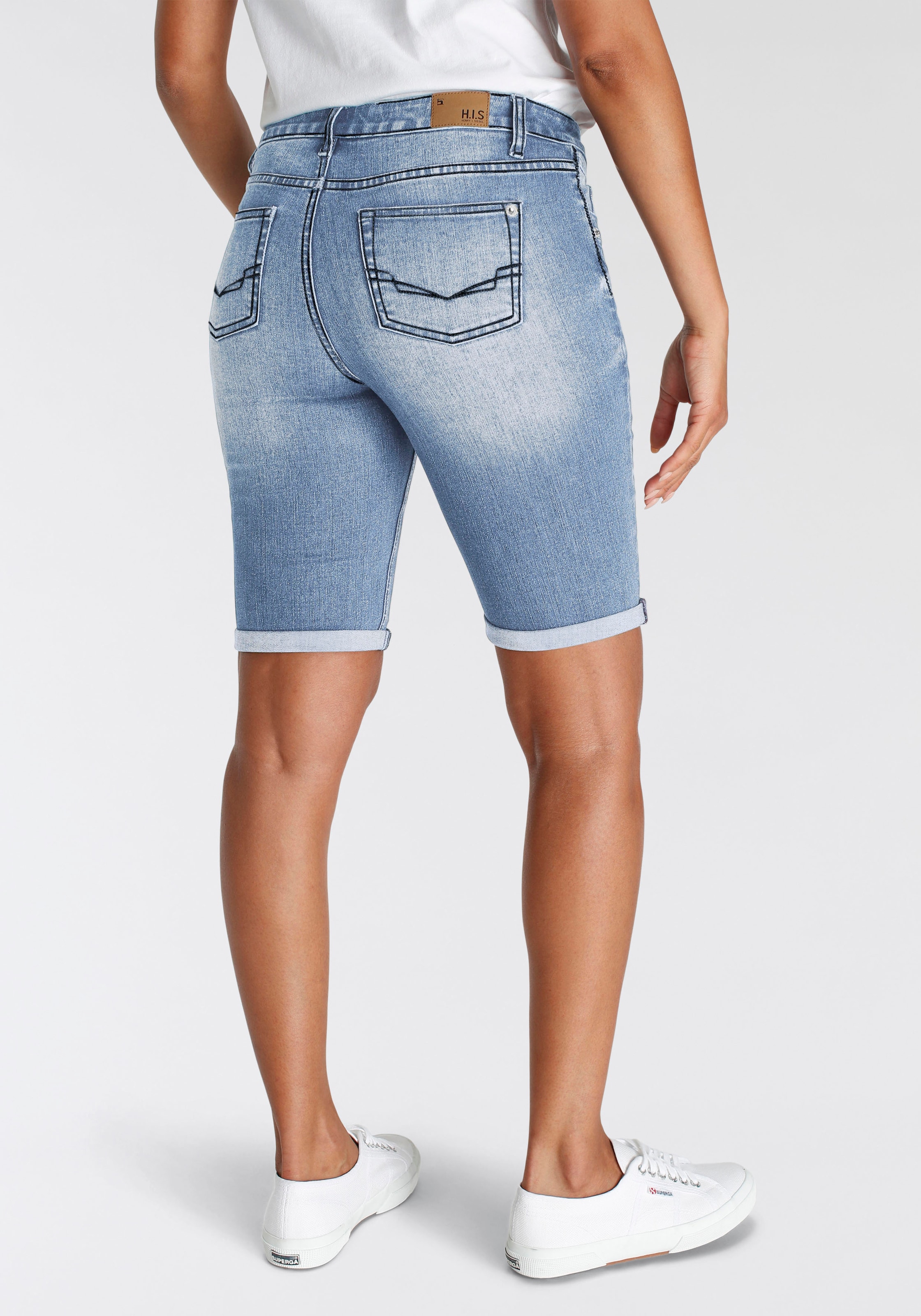 H.I.S Jeansshorts »duffyHS«, schmale Beinform, krempelbare Beinabschlüsse, normale Leibhöhe