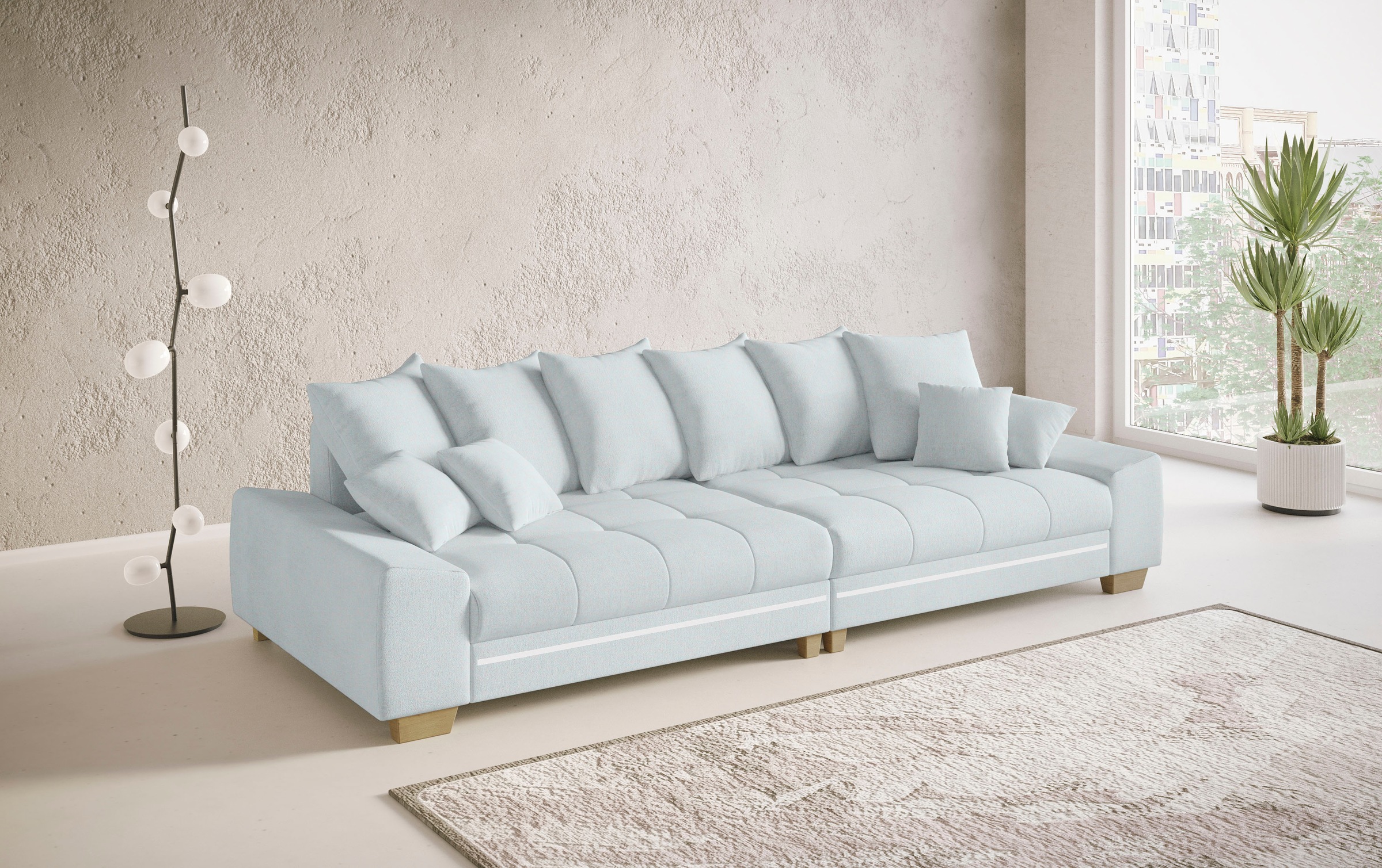Mr. Couch Big-Sofa »Nikita II«, mit RGB-LED Beleuchtung, Kaltschaumpolsterung bis 140 kg belastbar