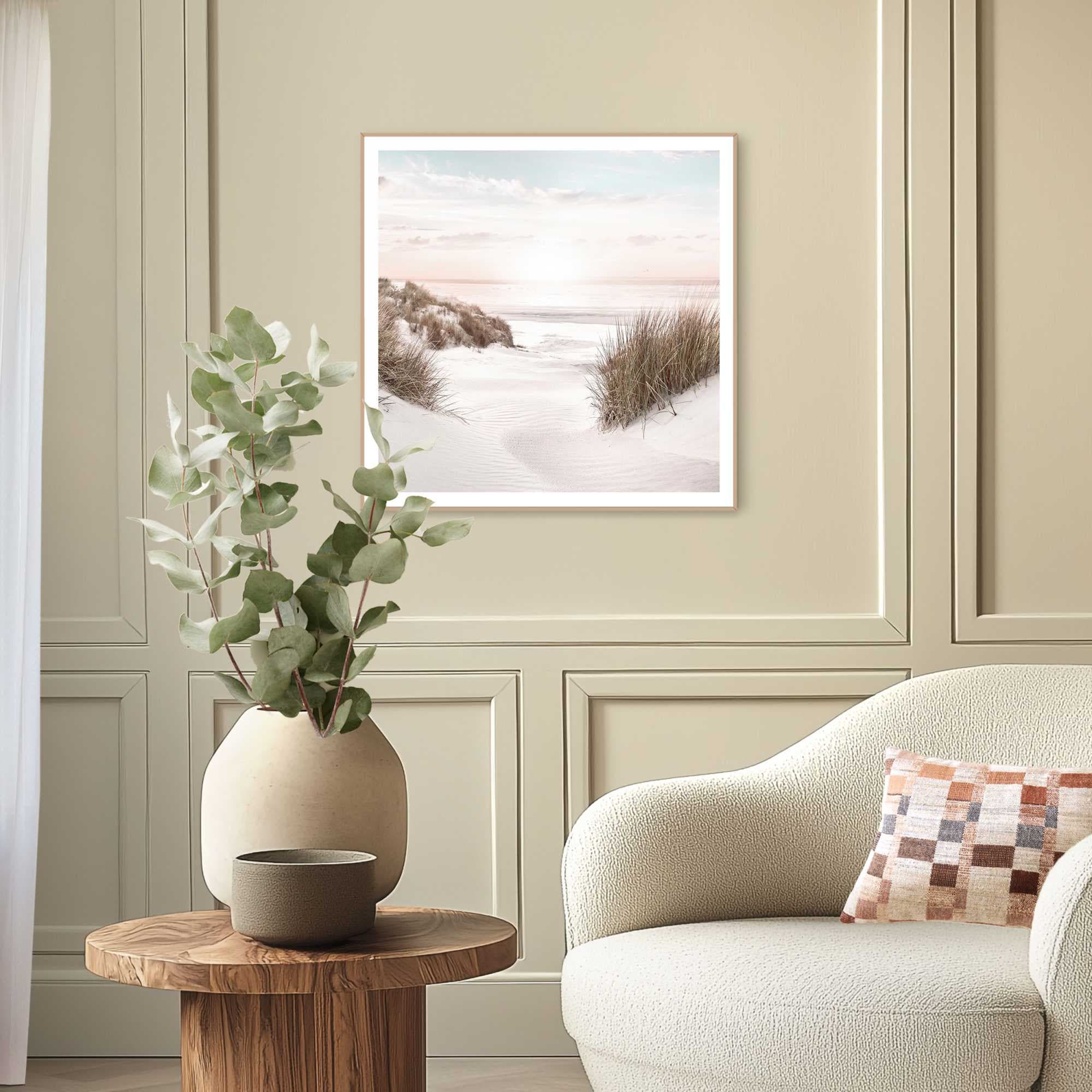 Reinders! Poster »Strand Horizon«, Wohnzimmer - Dünen - Sonne - Sommer - Beige - MDF - Strand - 50x50 cm
