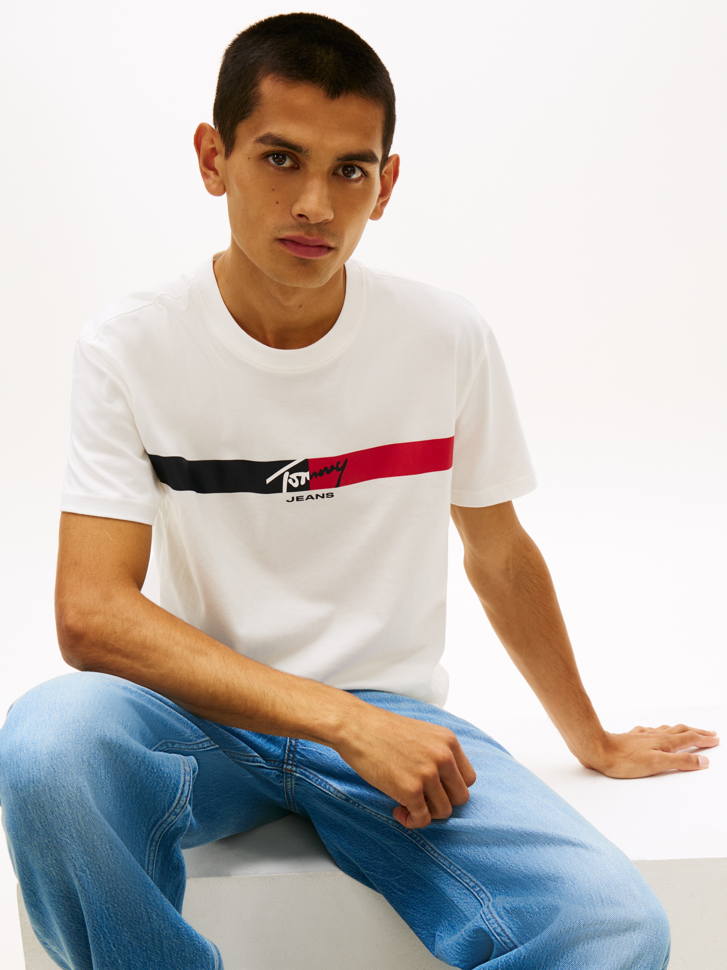 Tommy Jeans T-Shirt »TJM REGULAR FIT SIGNATURE STRIPE«