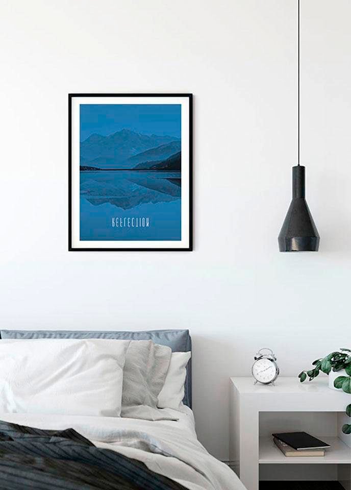 Komar Bild »Word Lake Reflection Blue«, Natur, (1 St.), Wandbild zur Dekoration - ohne Rahmen