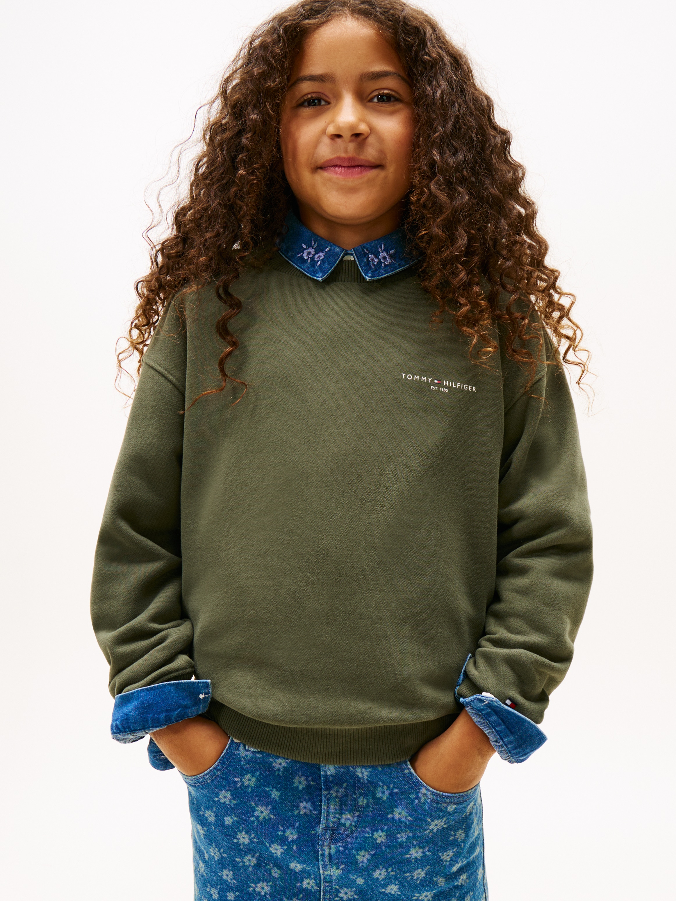 Tommy Hilfiger Sweatshirt »MINI CORP C-NECK« Kinder bis 16 Jahre, für Jungen und Mädchen, regular fit, Größe 74