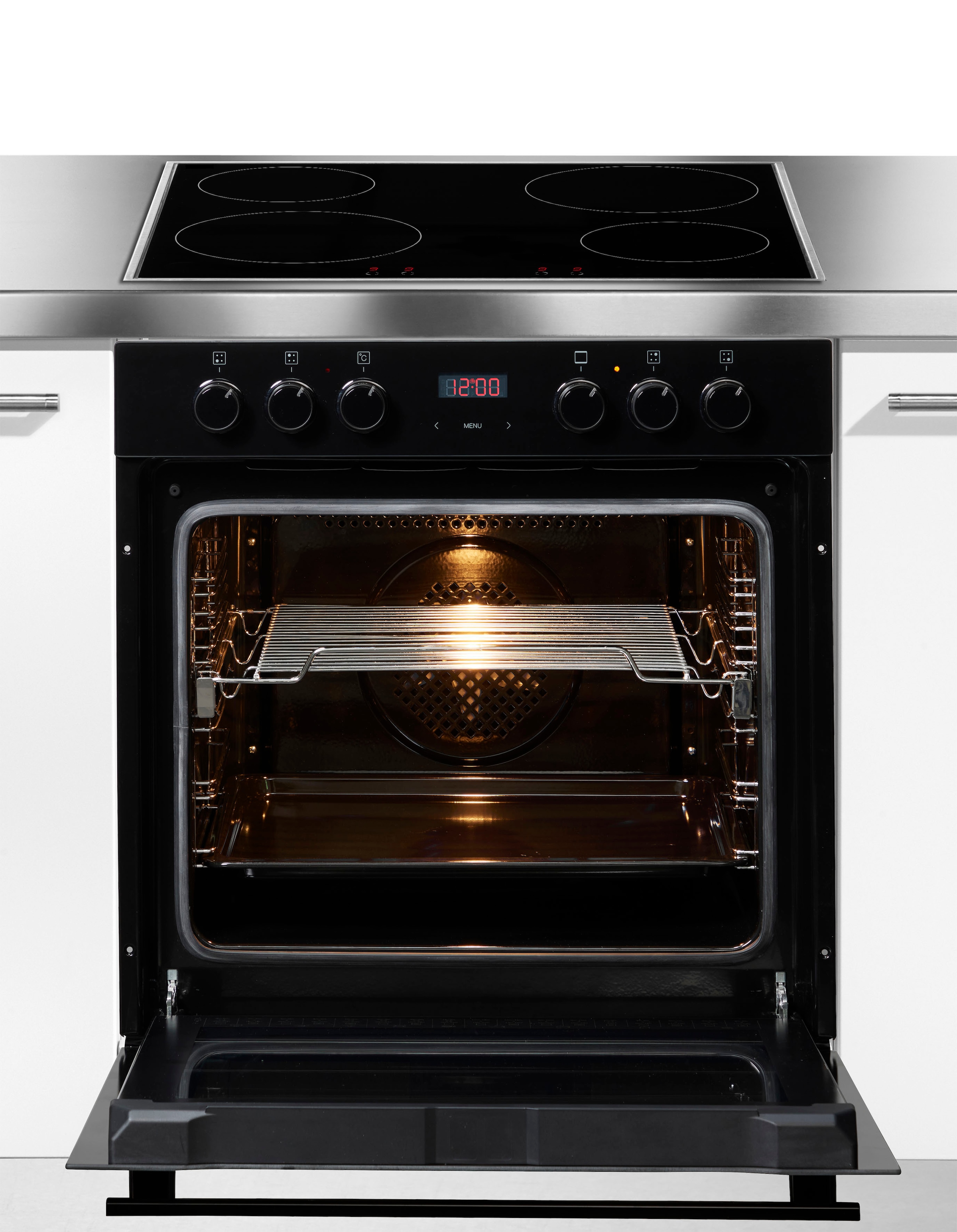 Amica Induktions Herd-Set »EHIX 933 133 S«, mit 1-fach-Teleskopauszug, Simple Steam Reinigungsfunktion