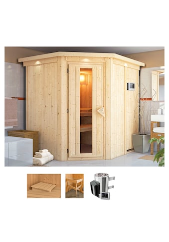 Karibu Sauna »Lellin«, (Set), 3,6-kW-Plug & Play Ofen mit ext. Steuerung kaufen