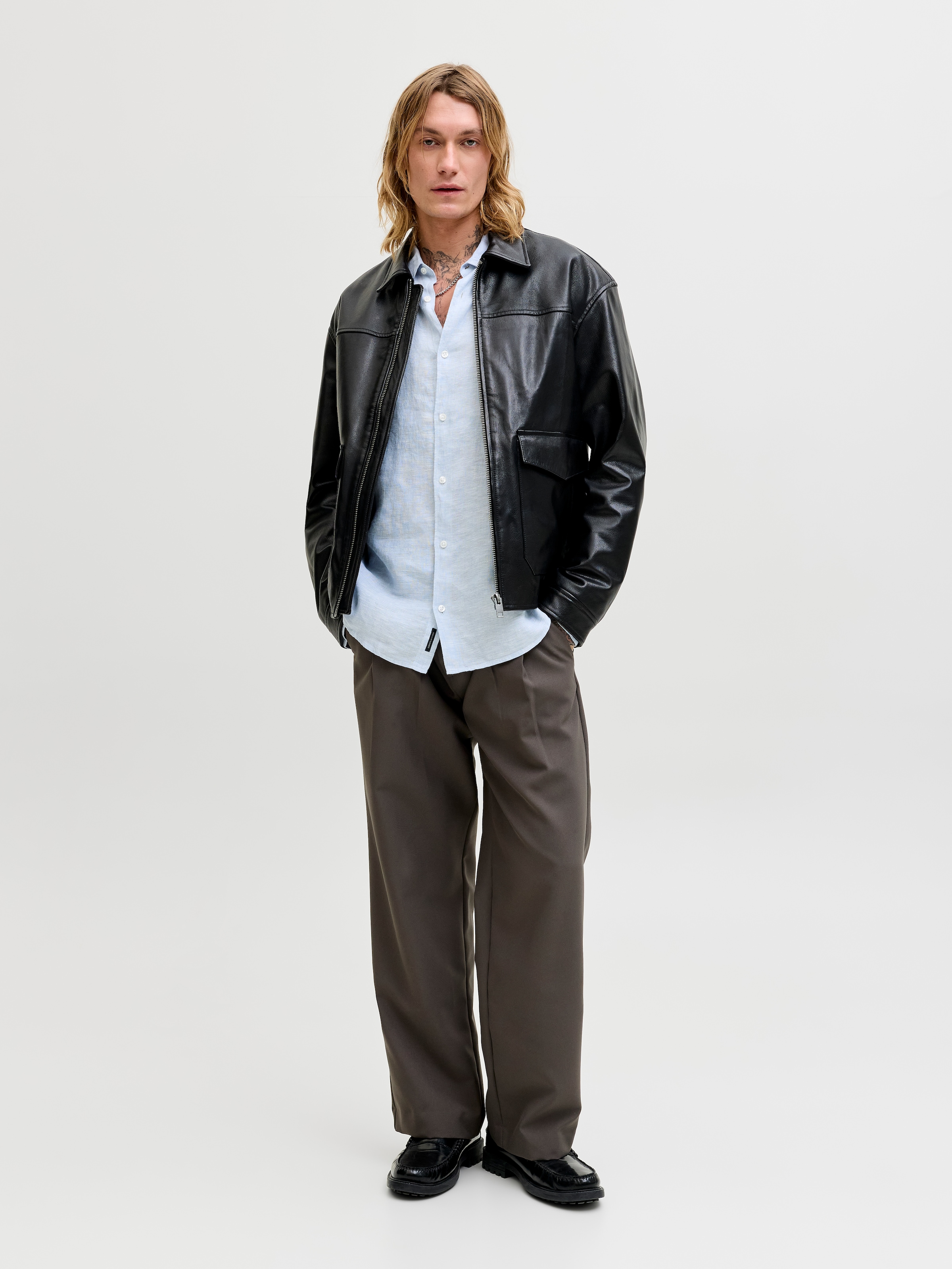 Jack & Jones Langarmhemd »JPRBLALAWRENCE LINEN LS SHIRT SN«