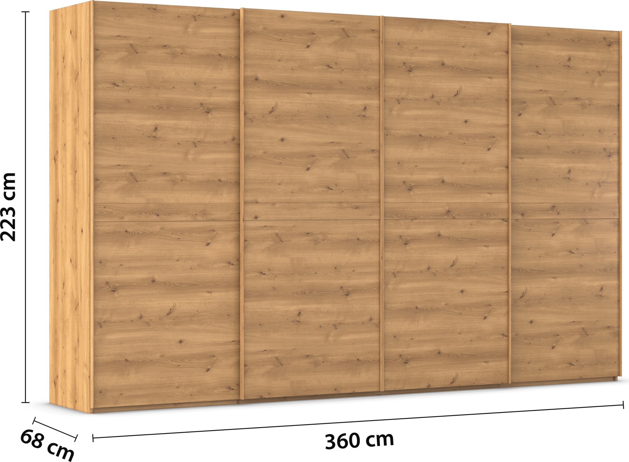 rauch Schwebetürenschrank »Kleiderschrank Schrank Garderobe Schlafzimmerschrank SCALE-LINE«, edle Optik mit Bauchbinde in Korpusfarbe Dekorfront MADE IN GERMANY