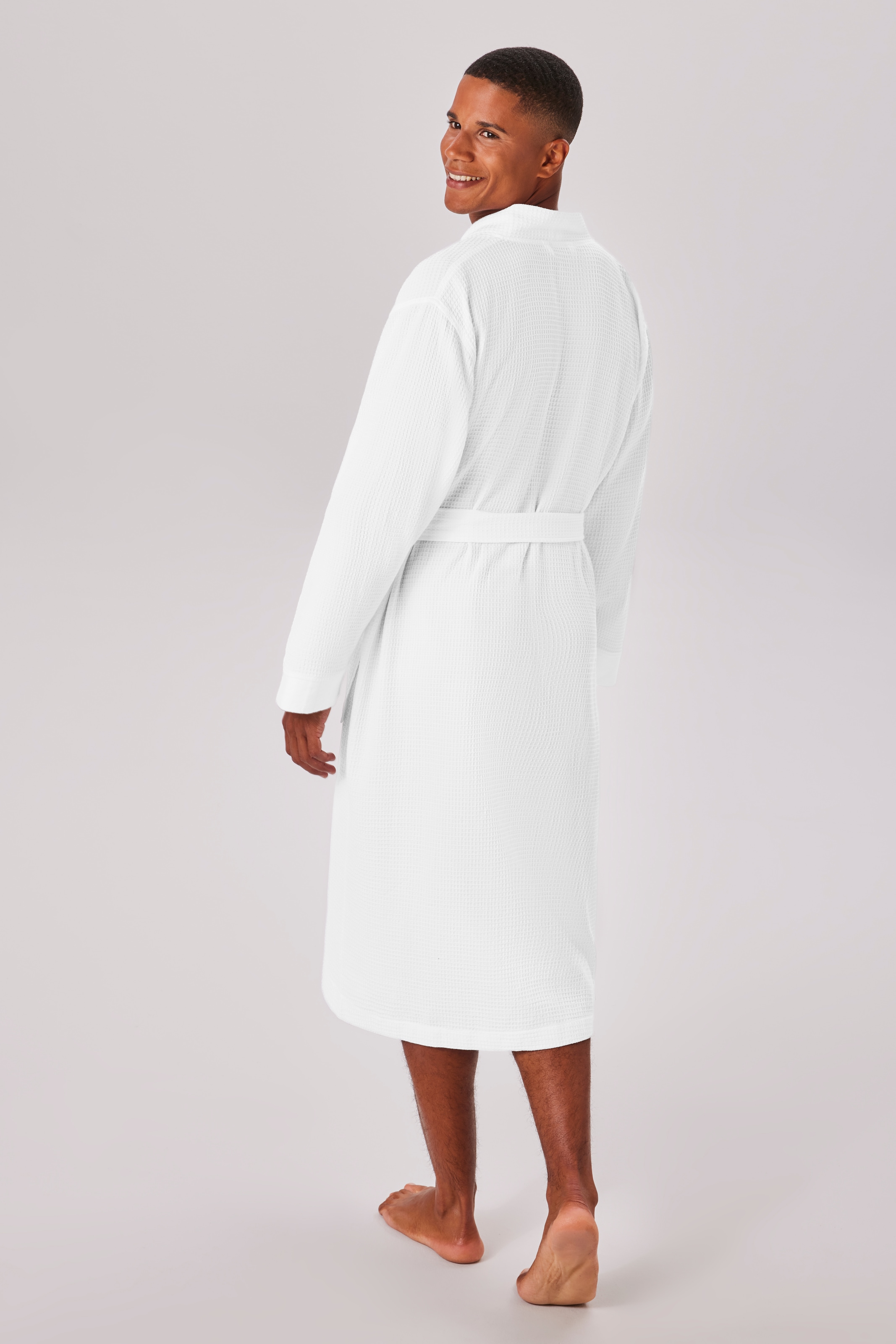 OTTO home Unisex-Bademantel »Vanessa, ideal für Sauna & Spa, Hotelbademantel, Morgenmantel« 1 Stk. Taschen, Damen & Herren, Waffelpiqué, sehr leichte Qualität, S-3XL
