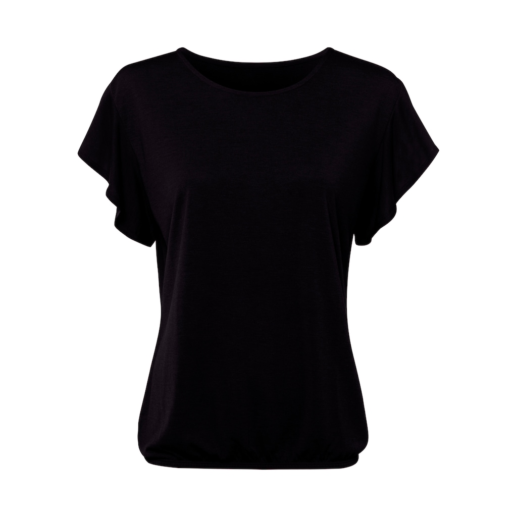 LASCANA T-Shirt, (2er-Pack), mit kurzen Volantärmelchen