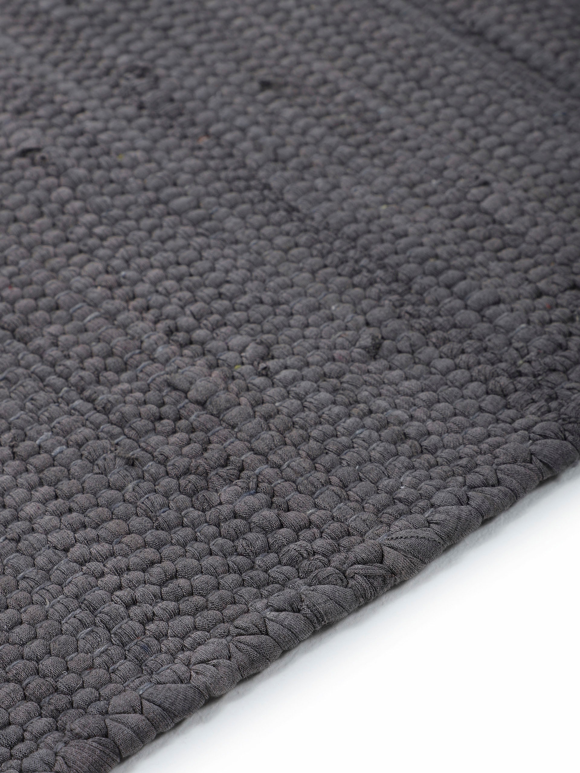 OTTO home Teppich »Handweb Uni , Wendeteppich« rechteckig 5 mm Höhe Fleckerlteppich, reine Baumwolle, handgewebt, Uni, mit Fransen