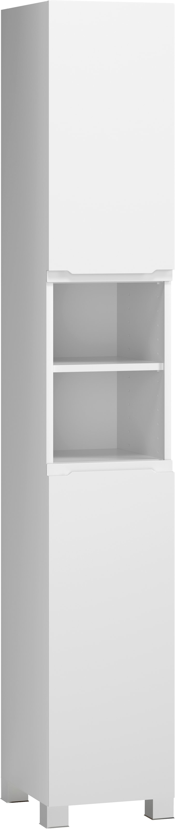 welltime Hochschrank »CABO, gedämpfte Scharniere« matt weiß, griffloses Design, reversibel