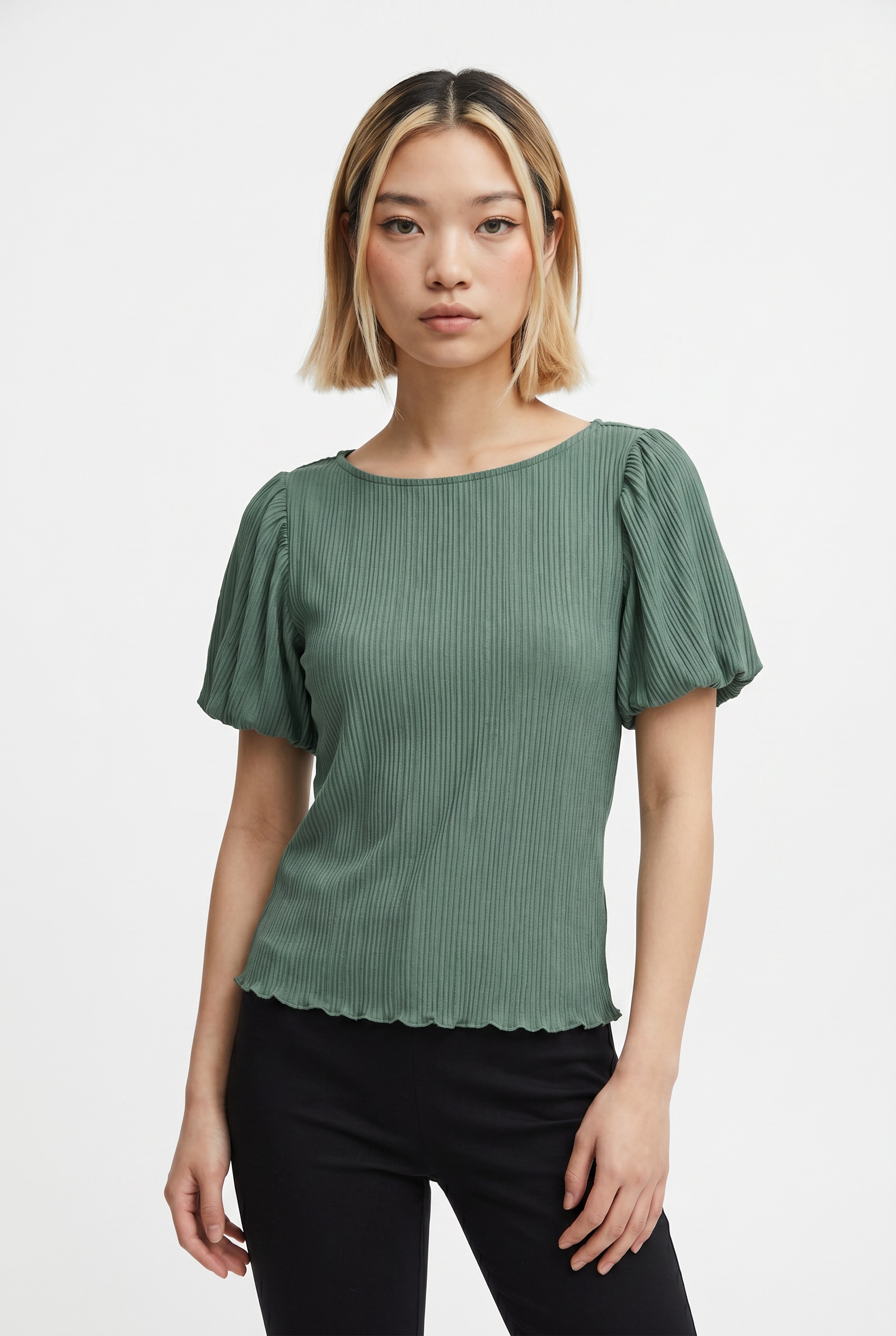 Vero Moda Kurzarmshirt »VMLEIKA SS BOAT-NECK TOP JRS« Kunstfaser, regular fit