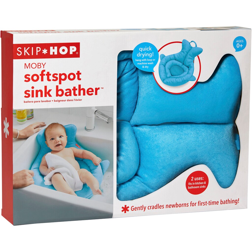 Skip Hop Babybadewanne »Gepolsterte Waschbecken-Badewanne, Moby, blau«