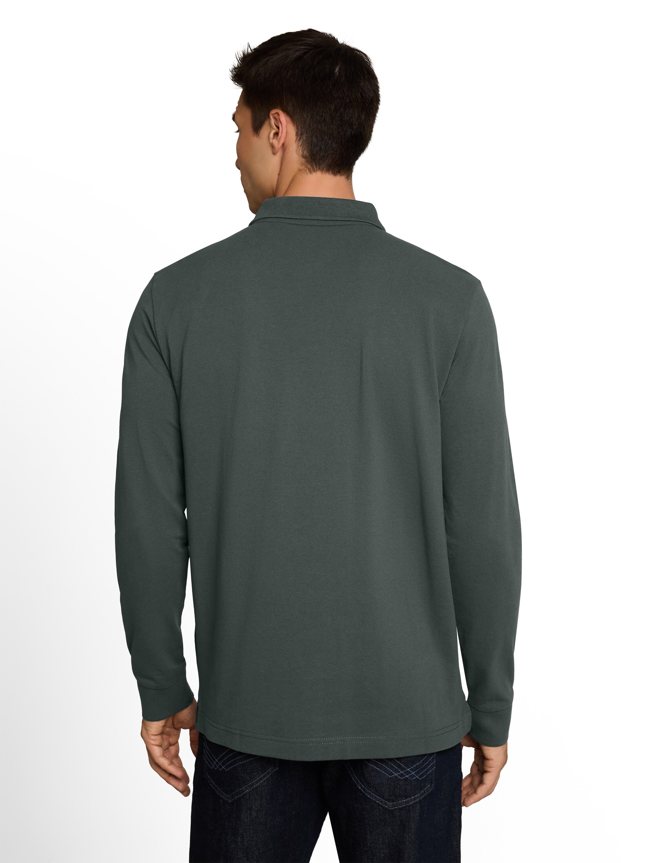 TOM TAILOR Langarm-Poloshirt mit Logo-Stickerei