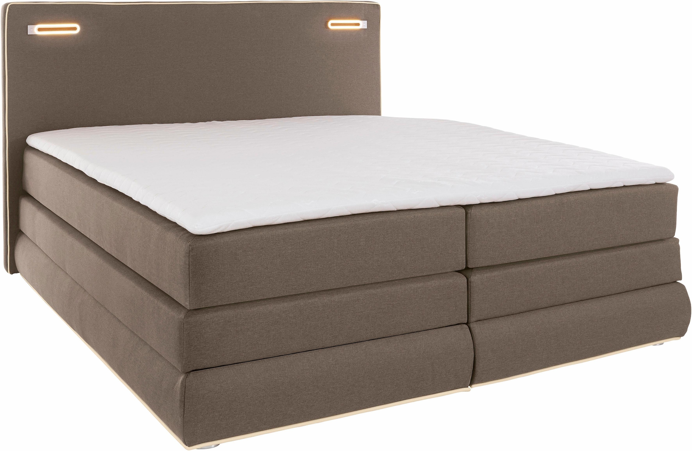 COLLECTION AB Boxspringbett »Ninoni«, inkl. Bettkasten, Topper und wahlweise mit LED-Beleuchtung