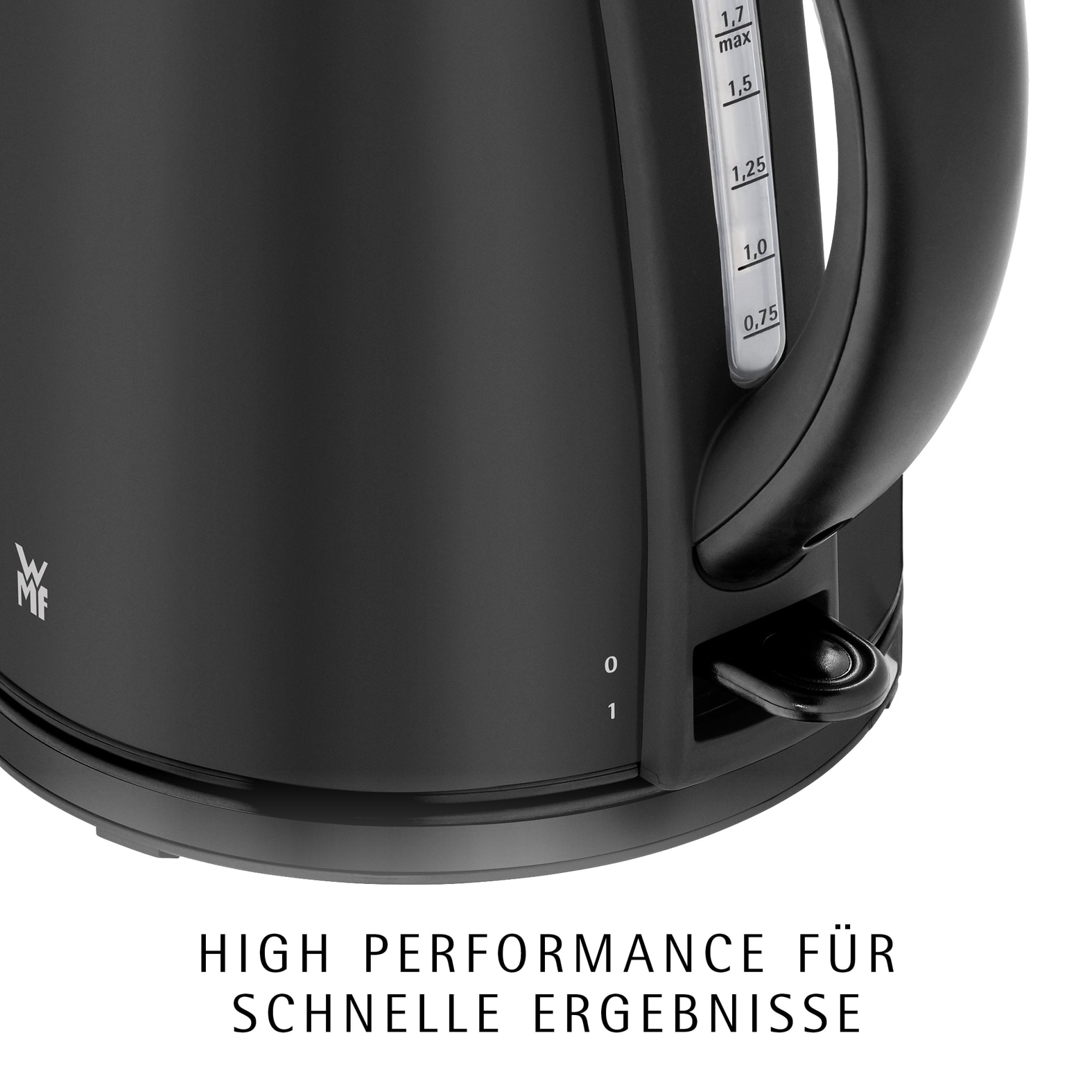 WMF Wasserkocher »Stelio Deep Black« 1,7 l 2400 W Cromargan, beleuchtete Wasserstandsanzeige, 2400 Watt