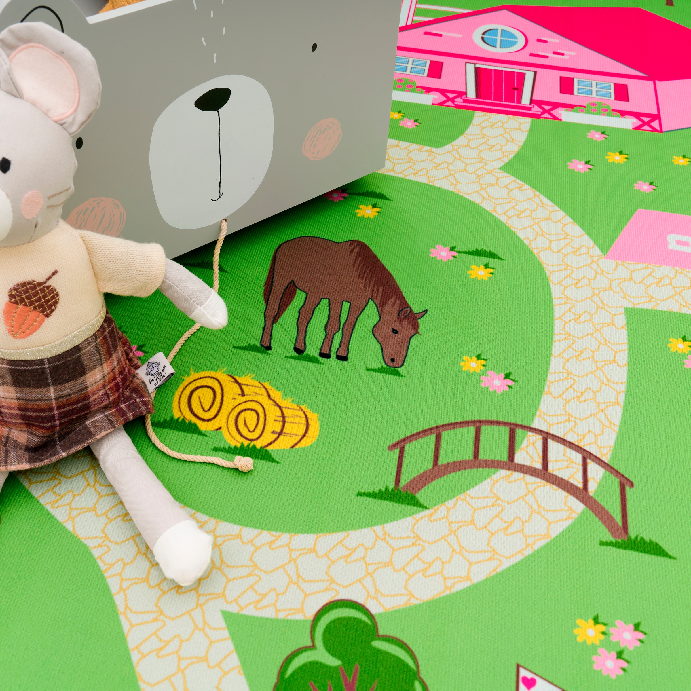 Paco Home Kinderteppich bei online Bauernhof, OTTO Kinderzimmer Straßen-Spiel-Teppich, Kurzflor, 560«, Motiv bestellen »Bino rund