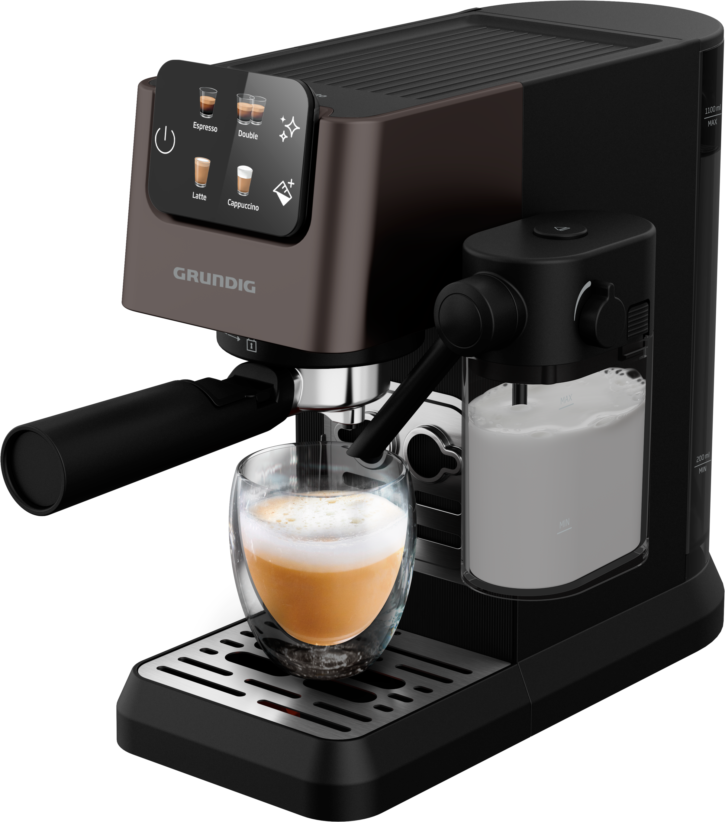 Grundig Espressomaschine »KSM 5330« mit integriertem Milchbehälter in schwarz
