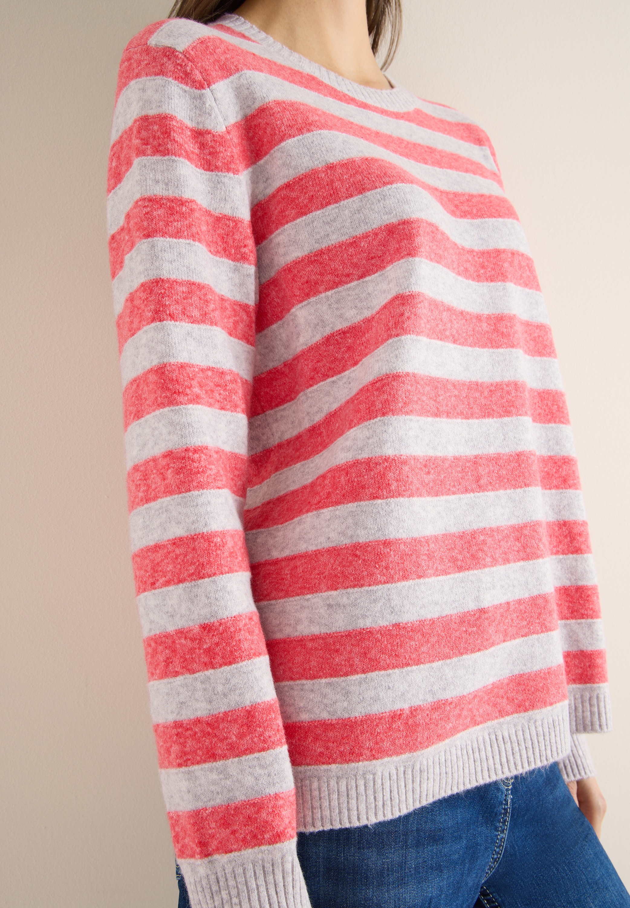 Cecil Streifenpullover gestreift und in Melange-Optik