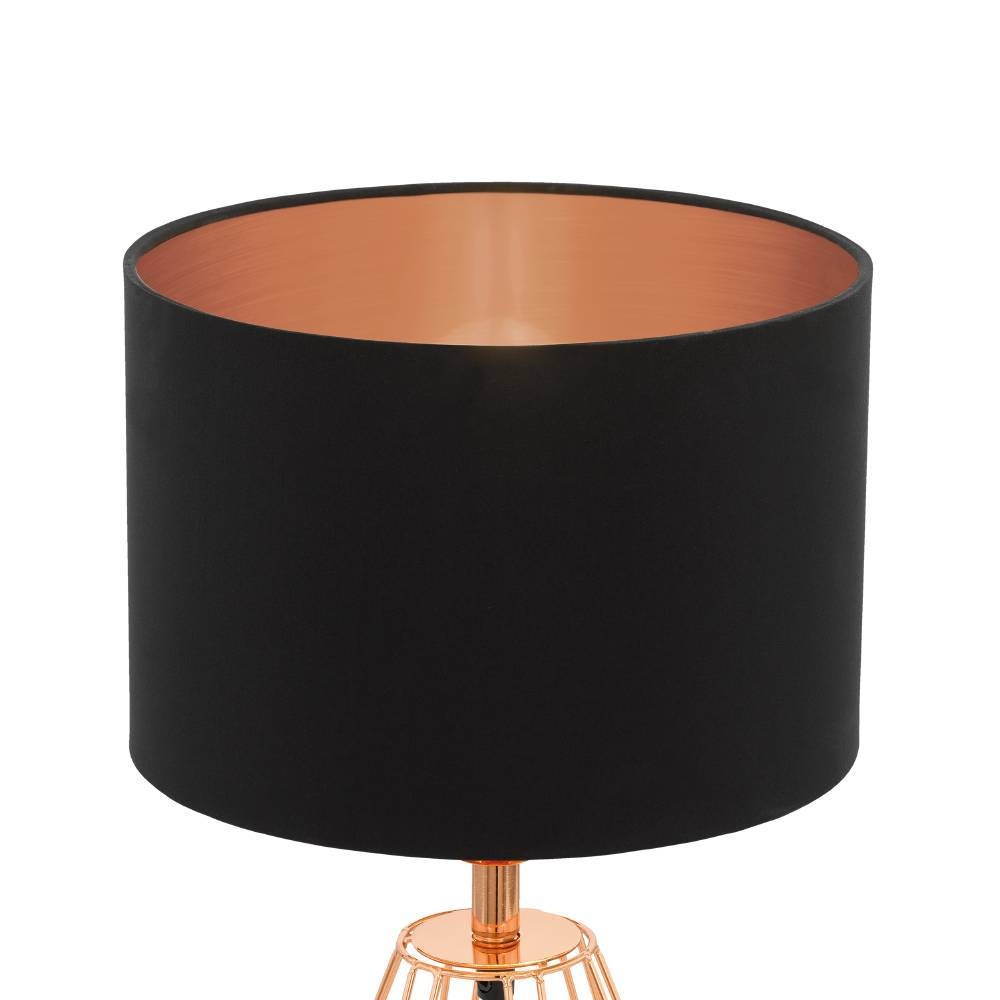 EGLO Tischleuchte »CARLTON 2«, 1 flammig, Leuchtmittel E14 | ohne Leuchtmittel-ohne Leuchtmittel, Nachttischlampe, Vintage, Metall, Stoff, Drahtgeflecht, 30,5x16,5cm