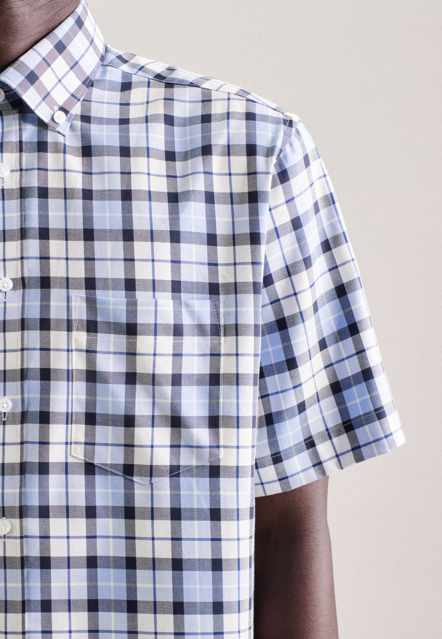 seidensticker Businesshemd »Regular«, Regular Kurzarm Button-Down-Kragen Karo