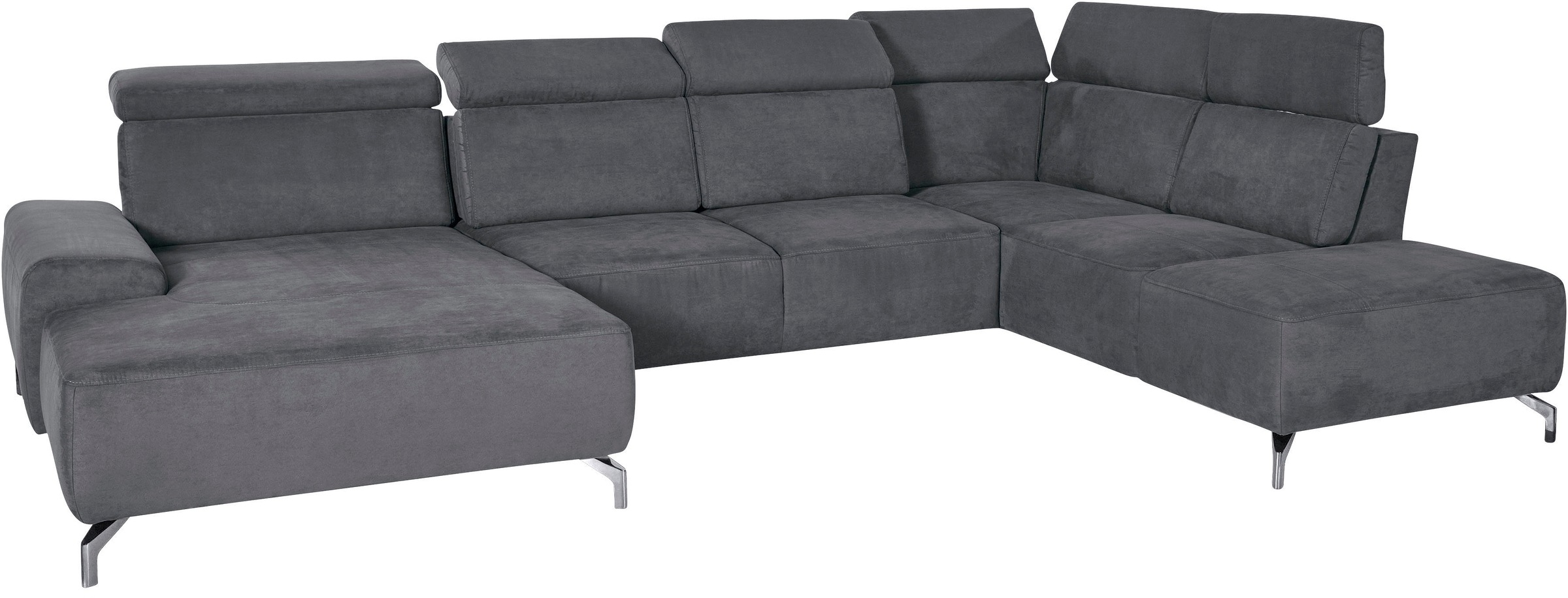 sit&more Wohnlandschaft »Gizeh U-Form«, 12 cm Fußhöhe, inklusive Sitztiefenverstellung und Kopfteilverstellung
