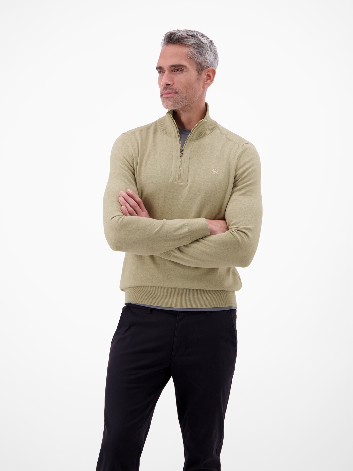 LERROS Troyer »Flachstrickpullover mit Troyerkragen«