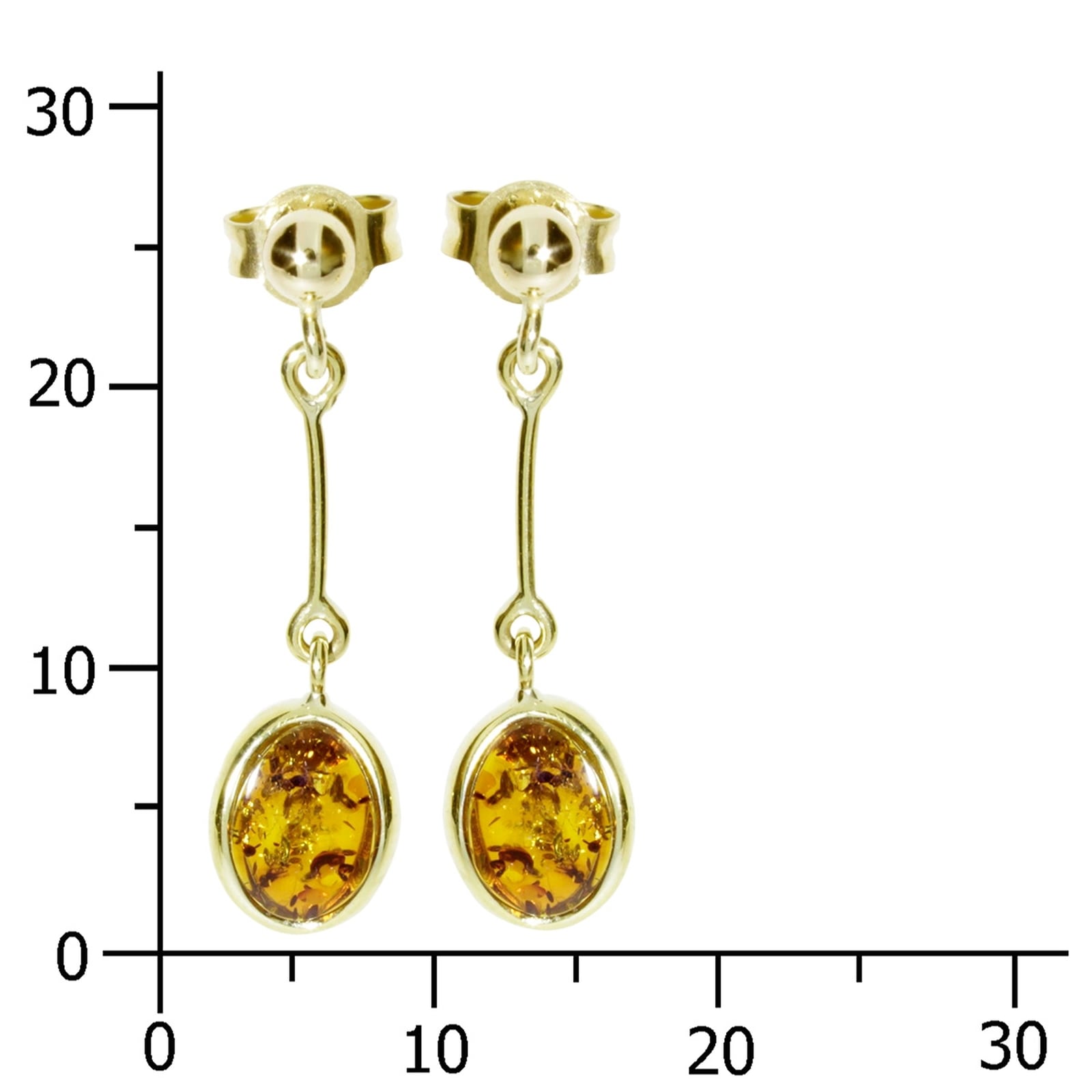 OSTSEE-SCHMUCK Paar Ohrhänger »- Classic 8 x 5 mm - Gold 333/000 - Bernstein«