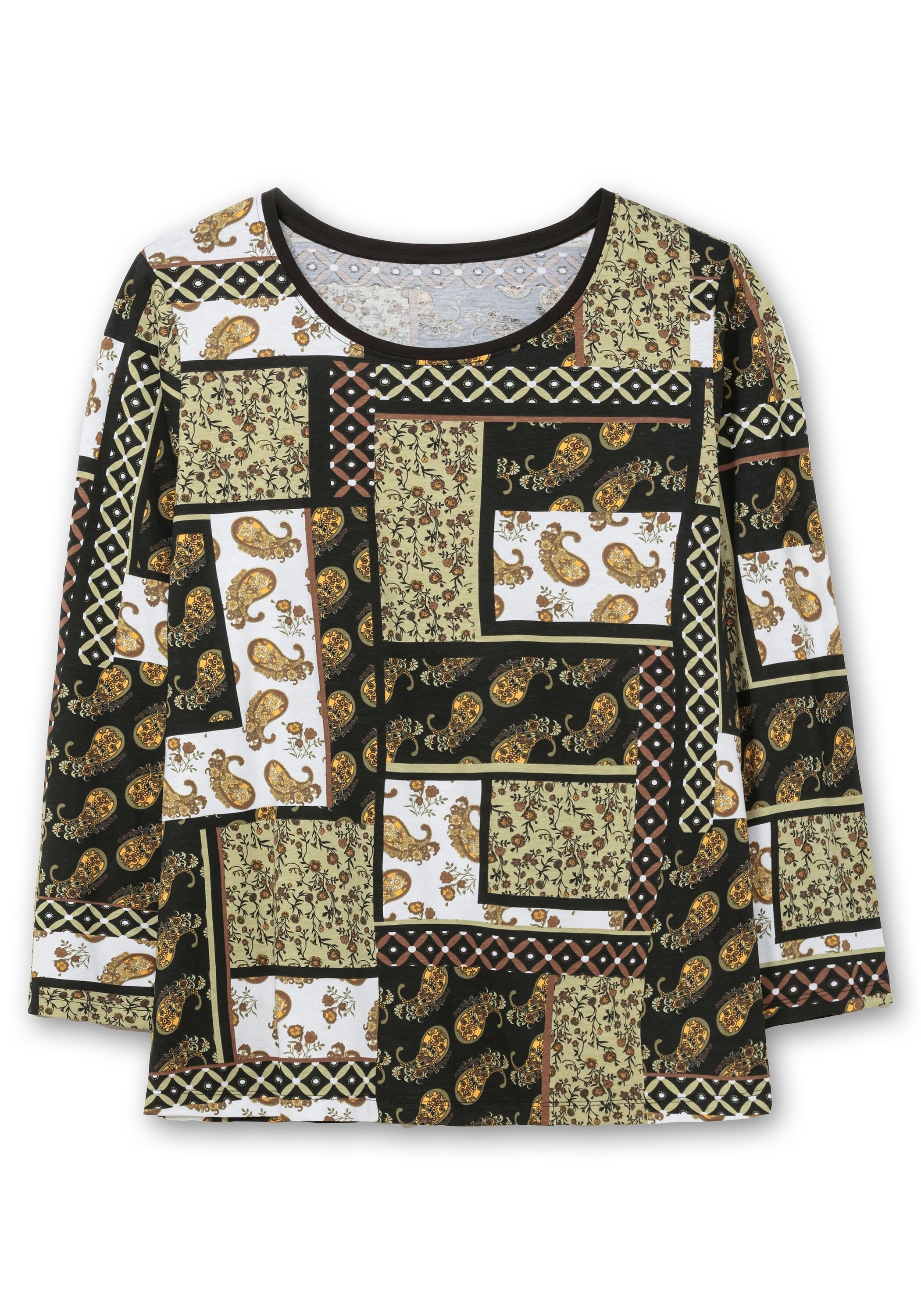Sheego Langarmshirt »Langarmshirt im Patchwork-Mustermix«, im Patchwork-Mustermix