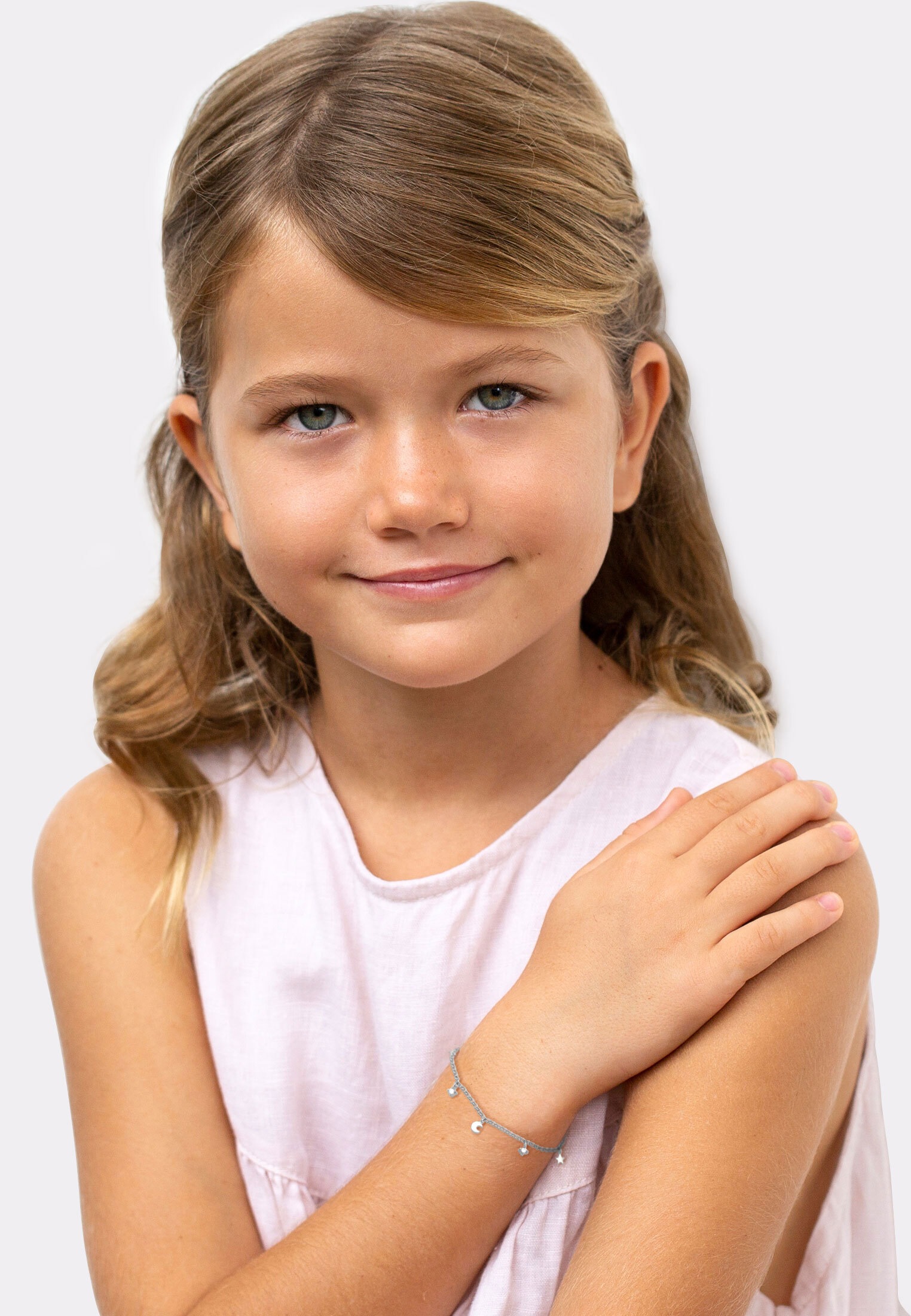 Elli Armkette »Armband Kinder Stern Mond Zirkonia 925 Silber«