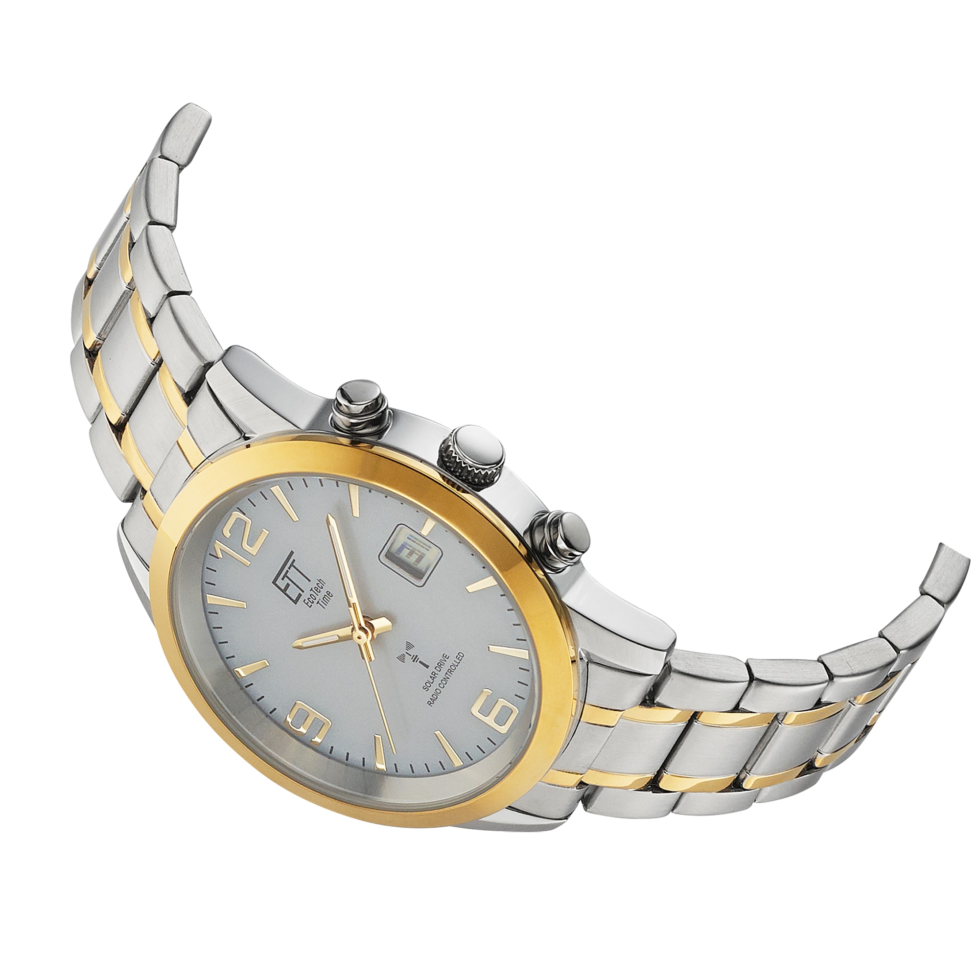 ETT Funkuhr »Gobi« Armbanduhr, Solar, Herrenuhr, Edelstahlarmband, analog, digital