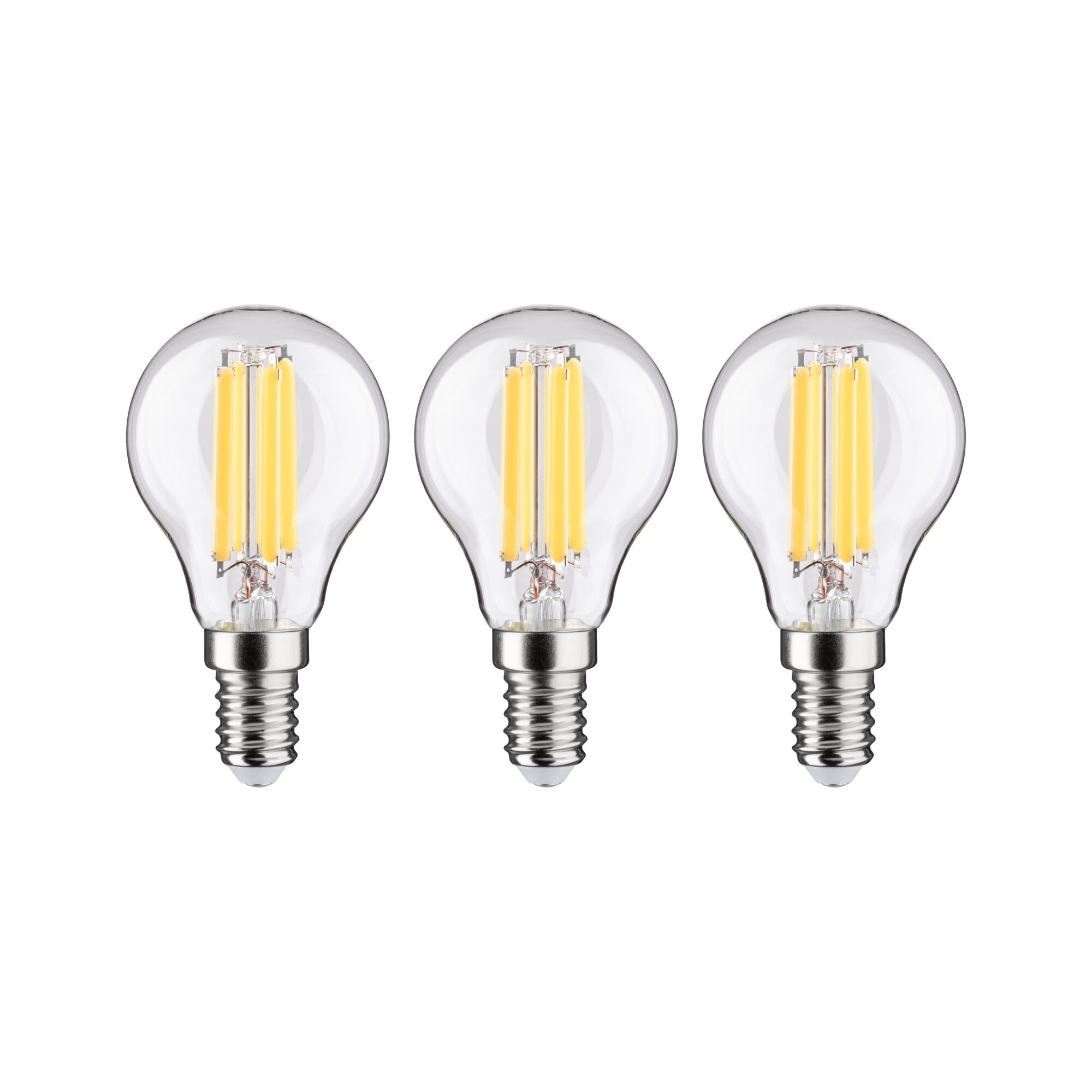 Paulmann LED-Leuchtmittel »Eco-Line Filament 230V LED Tropfen E14 3er-Pack 525lm 2,5W 3000K Klar« E14 3 Stk. Warmweiß