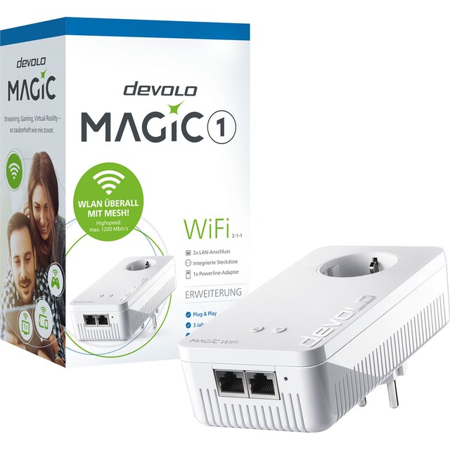 DEVOLO WLAN-Router »Magic 1 WiFi ac Ergänzung (1200Mbit, Powerline + WLAN,  2x LAN, Mesh)« jetzt kaufen bei OTTO