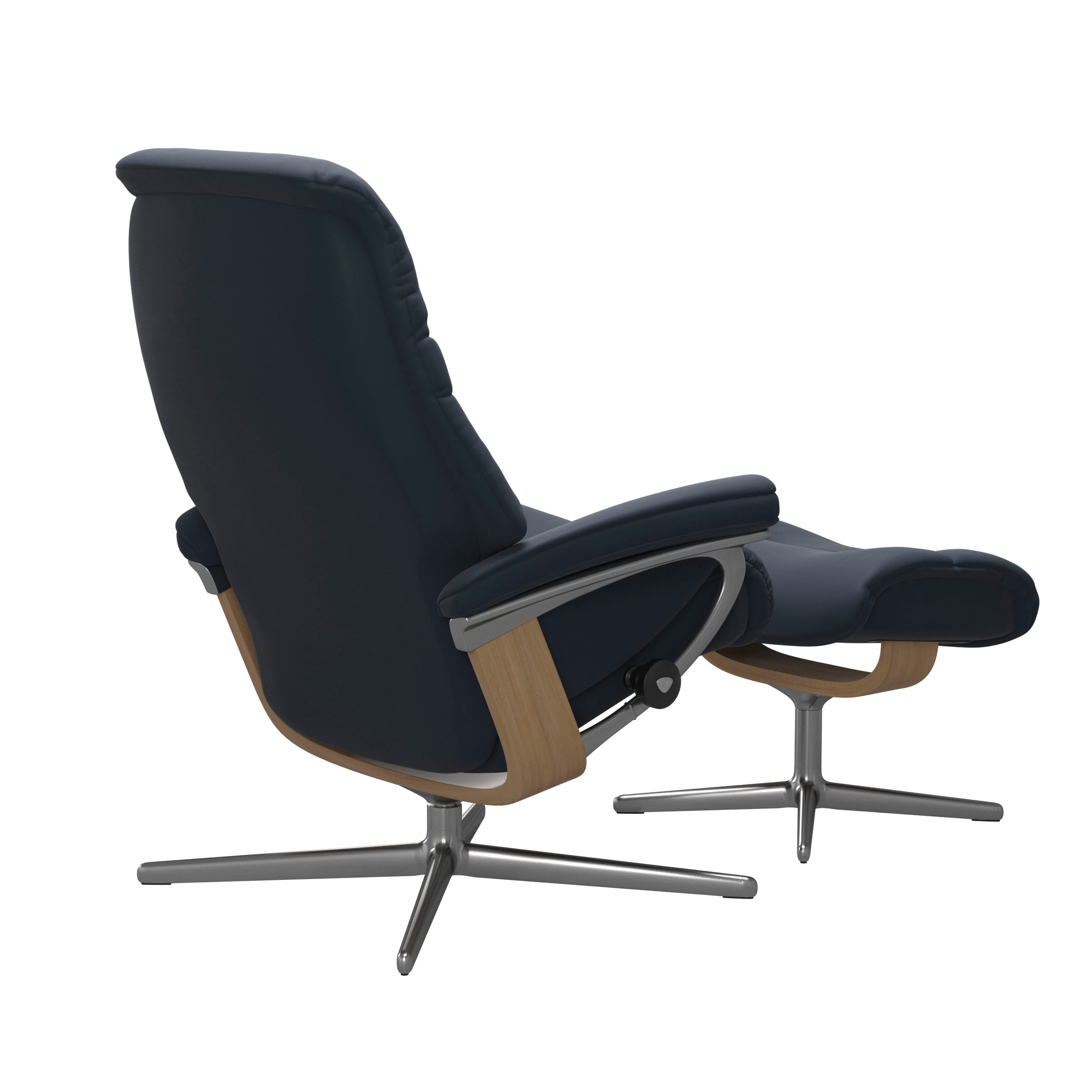 Stressless® Relaxsessel »Sunrise« Set, Relaxsessel mit Hocker,  mit Hocker, mit Cross Base, Größe S, M & L, Holzakzent Eiche