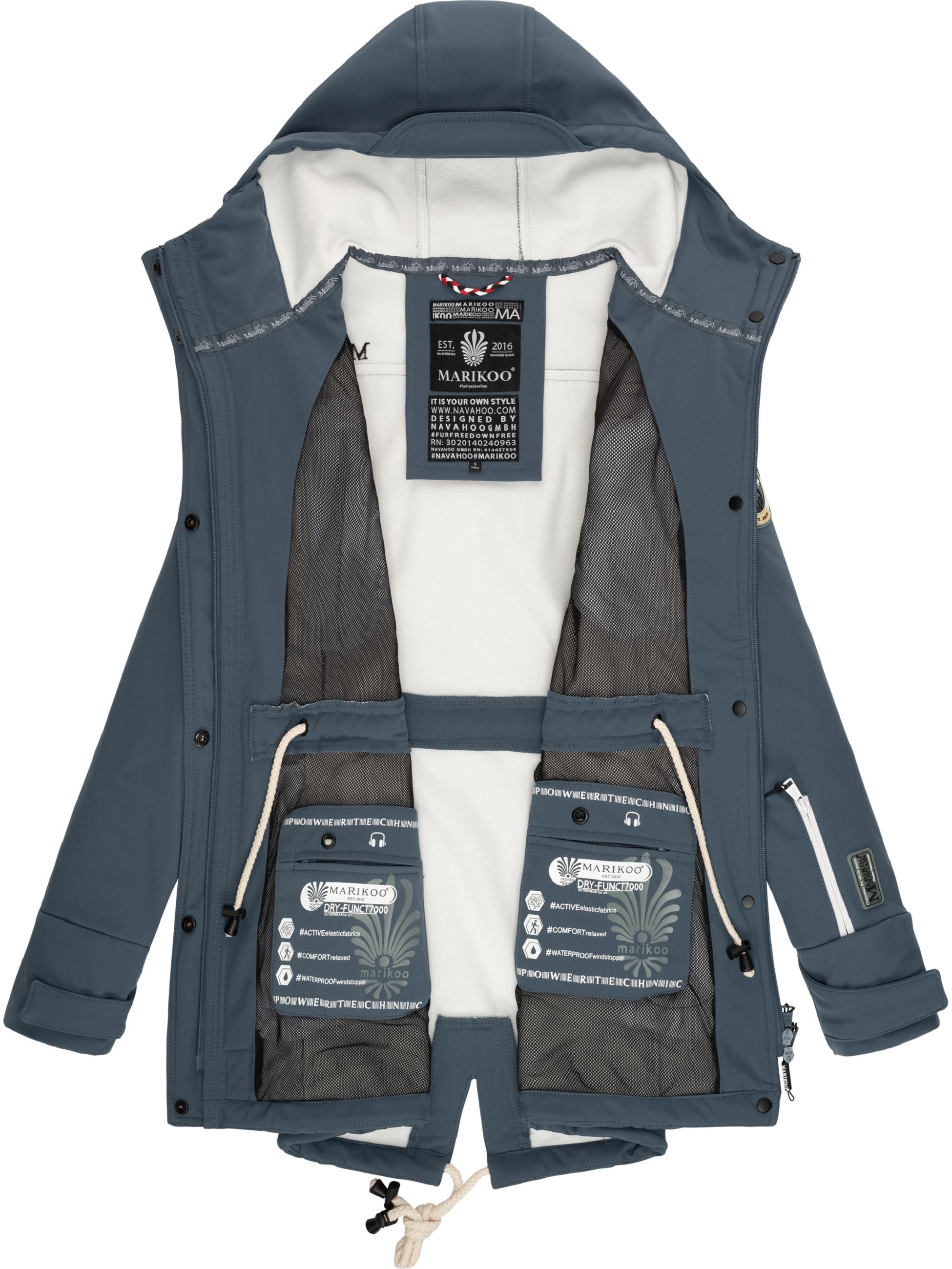 Marikoo Funktionsparka »Funktionsmantel Zimtzicke«, mit Kapuze, Wasserdichter Softshell Parka mit Kapuze