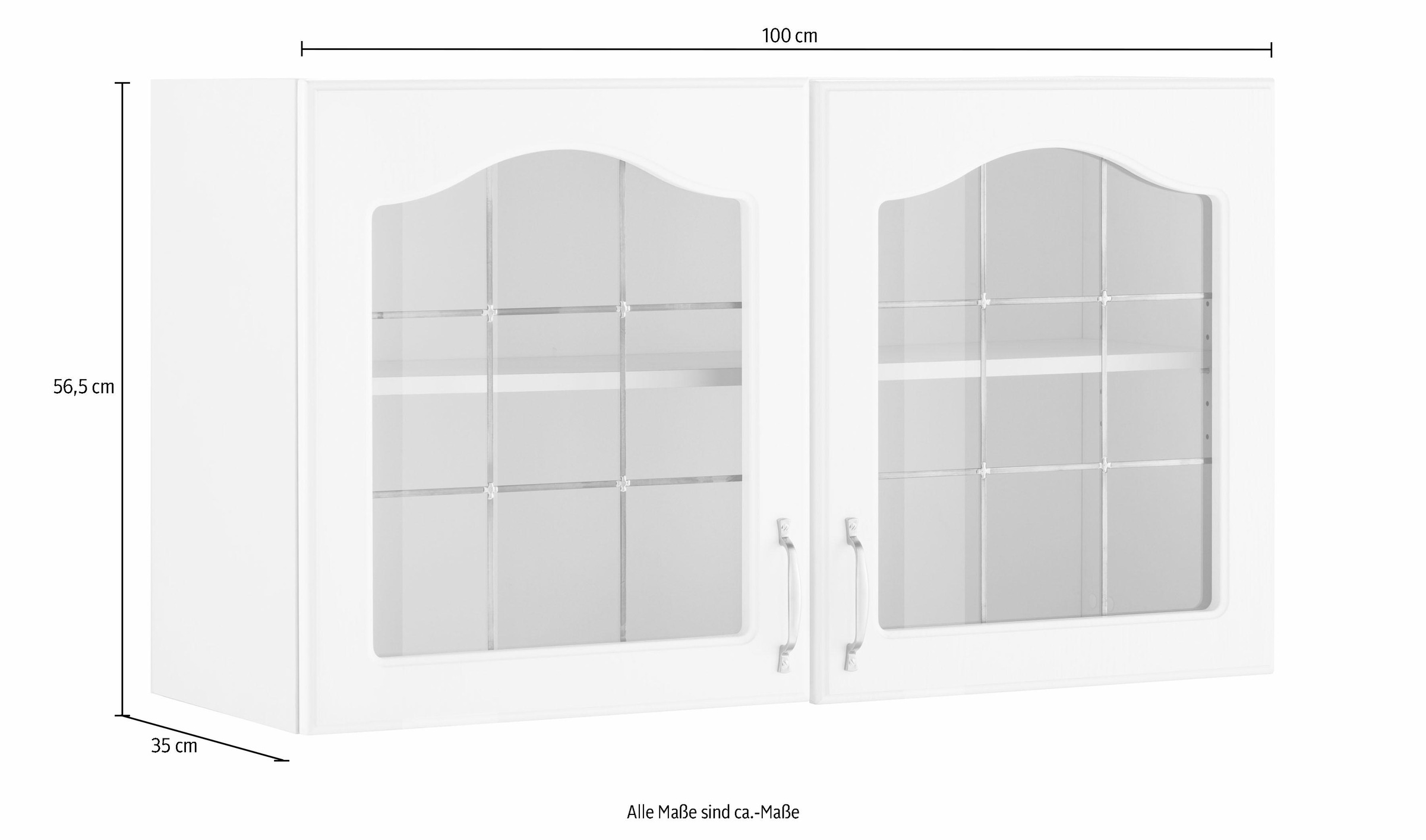 mit Küchen OTTO breit, »Linz«, Glashängeschrank wiho 100 bei Glastüren 2 cm