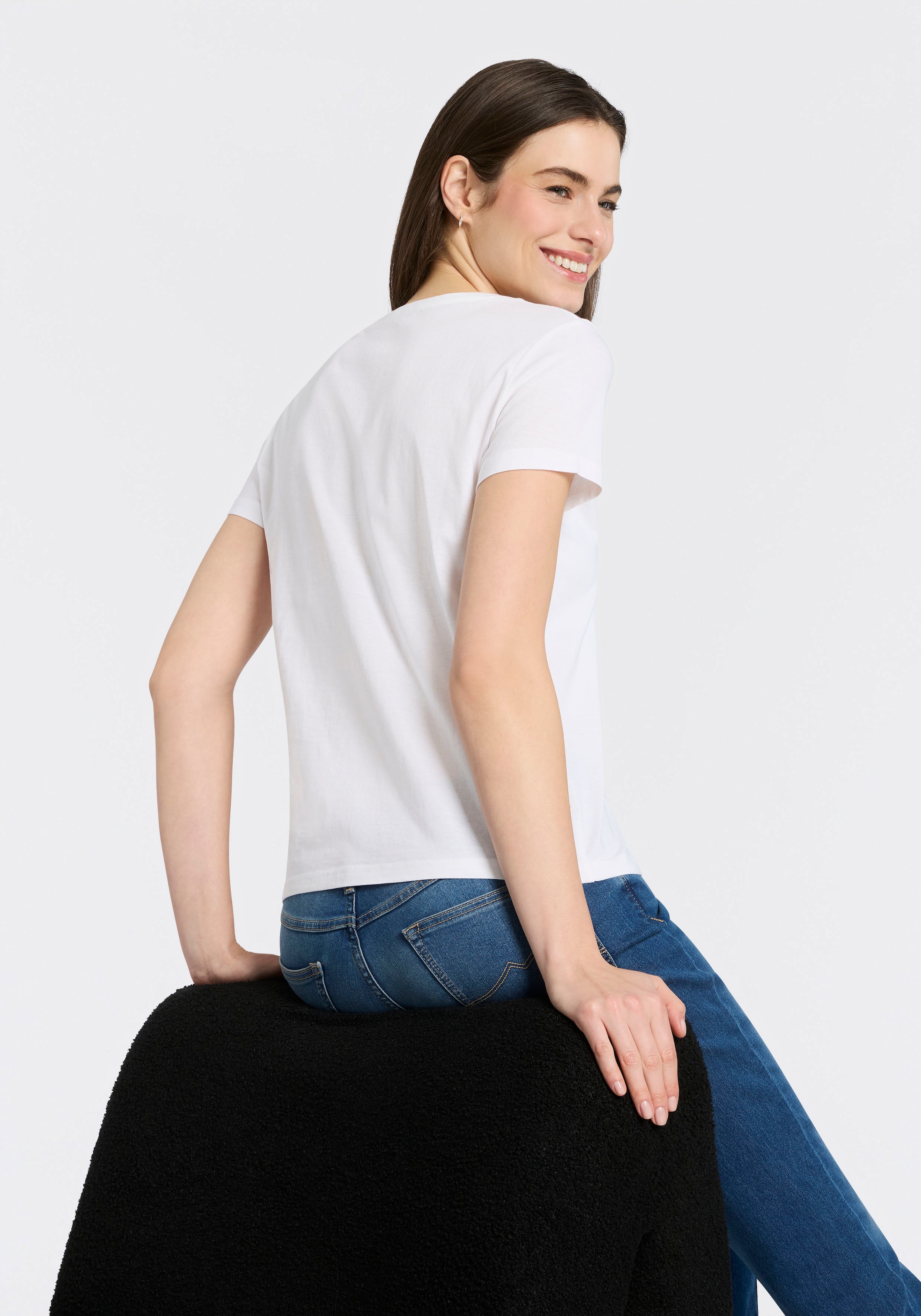 MUSTANG T-Shirt Trageangenehme Baumwollqualität