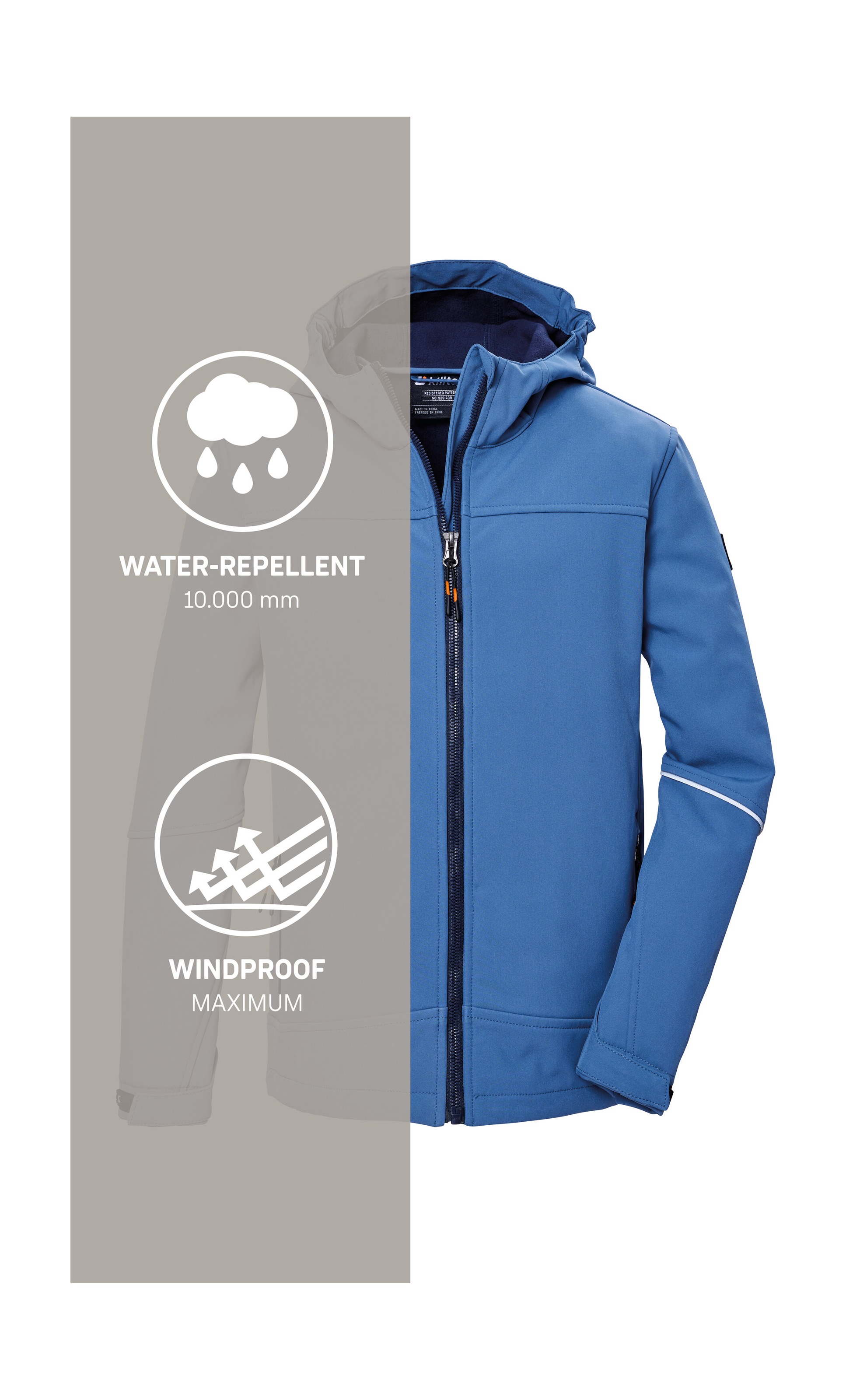 Killtec Softshelljacke »KOS 143 BYS SFTSHLL JCKT«, Wind- und wasserabweisende, atmungsaktive, PFAS-freie Kinderjacke