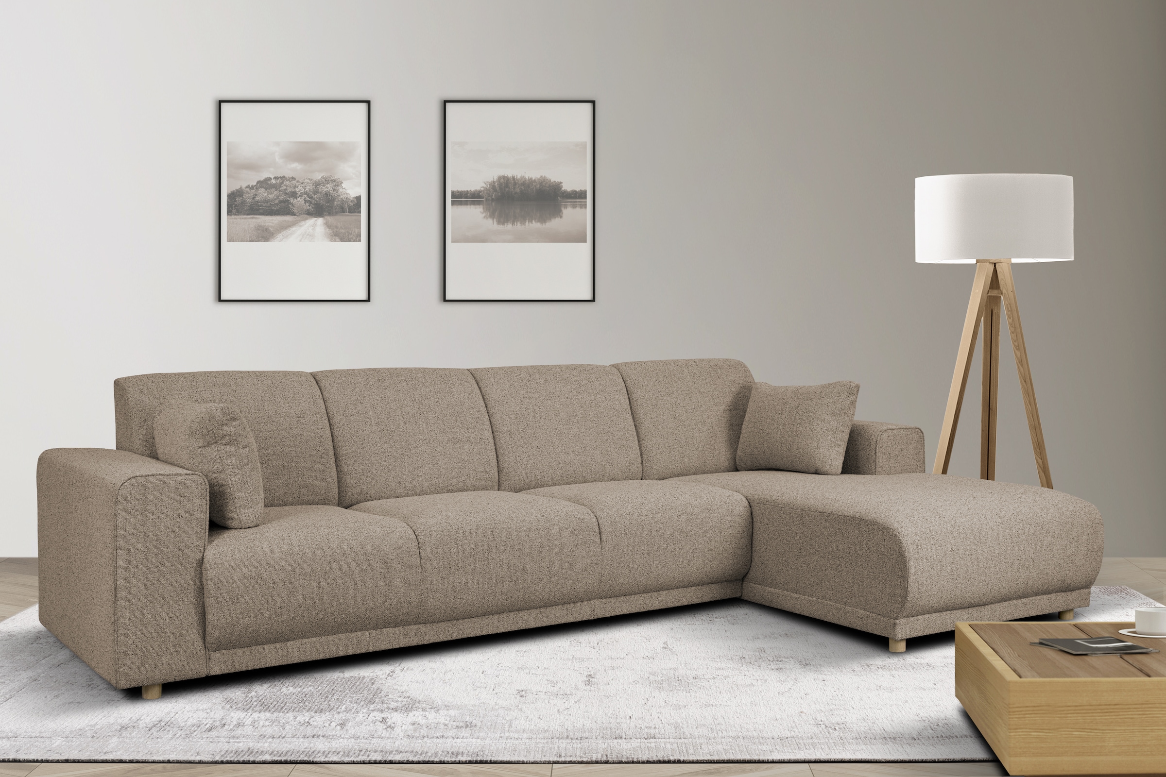 Home affaire Ecksofa »LEMPS wahlweise Recamiere links oder rechts L-Form« incl. Zierkissen, Stellmaße 297x162 cm