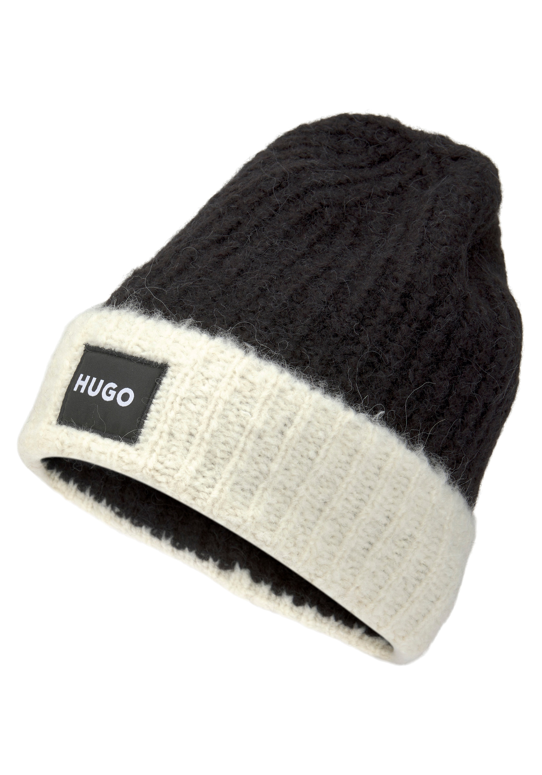 HUGO Beanie »Slogues_hat«, mit HUGO Logo-Badge bei OTTO bestellen | OTTO