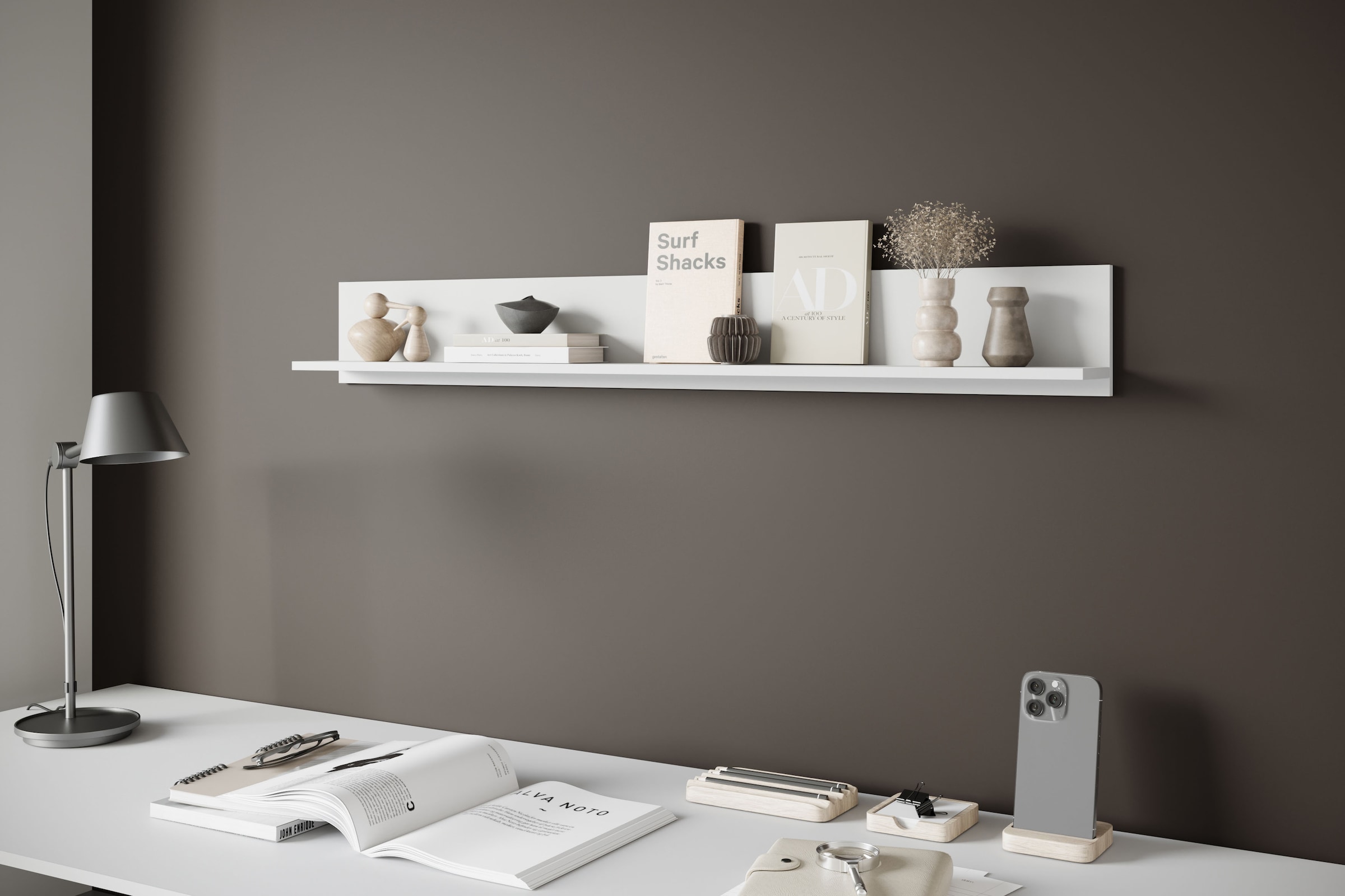 INOSIGN Wandboard »Wandregal Vera«, (1 St.), ideal für Deko & Bücher, 138x23x18 cm, hängend