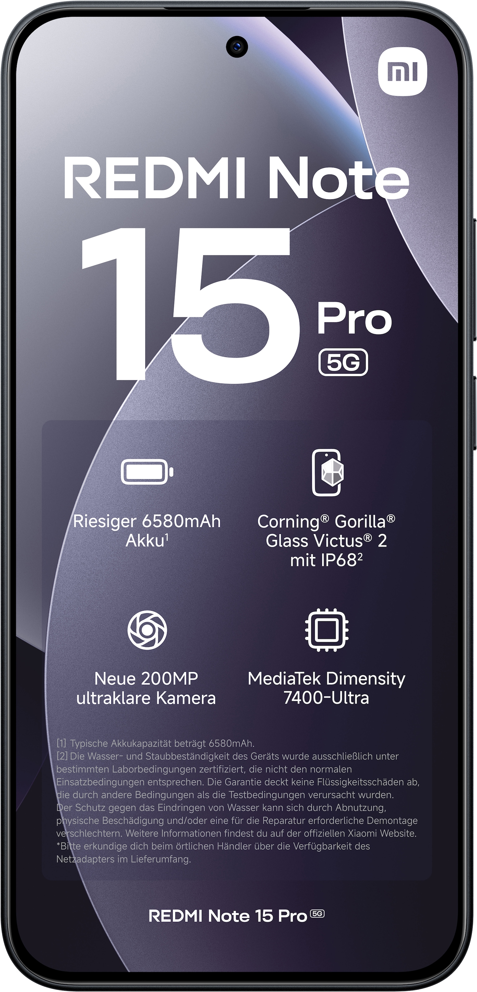 Xiaomi Smartphone »Redmi Note 15 Pro 5G 8+256« Black